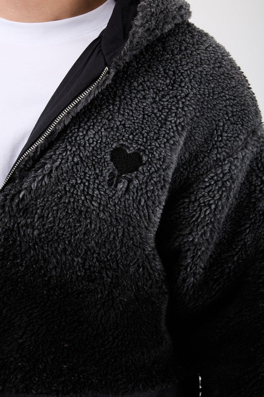Men’s Gradient Faux Fur Jacket with Wool Lining T-7010