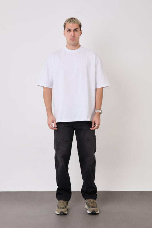 Men’s Black Utility Pocket Jeans – Relaxed Straight Fit | T-3009-2