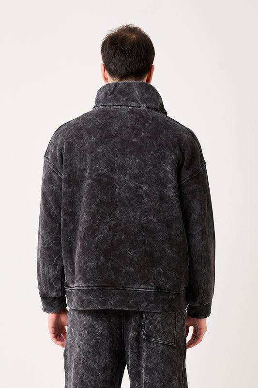 Men’s Vintage-Washed Brushed Fleece Half-Zip-X-4002