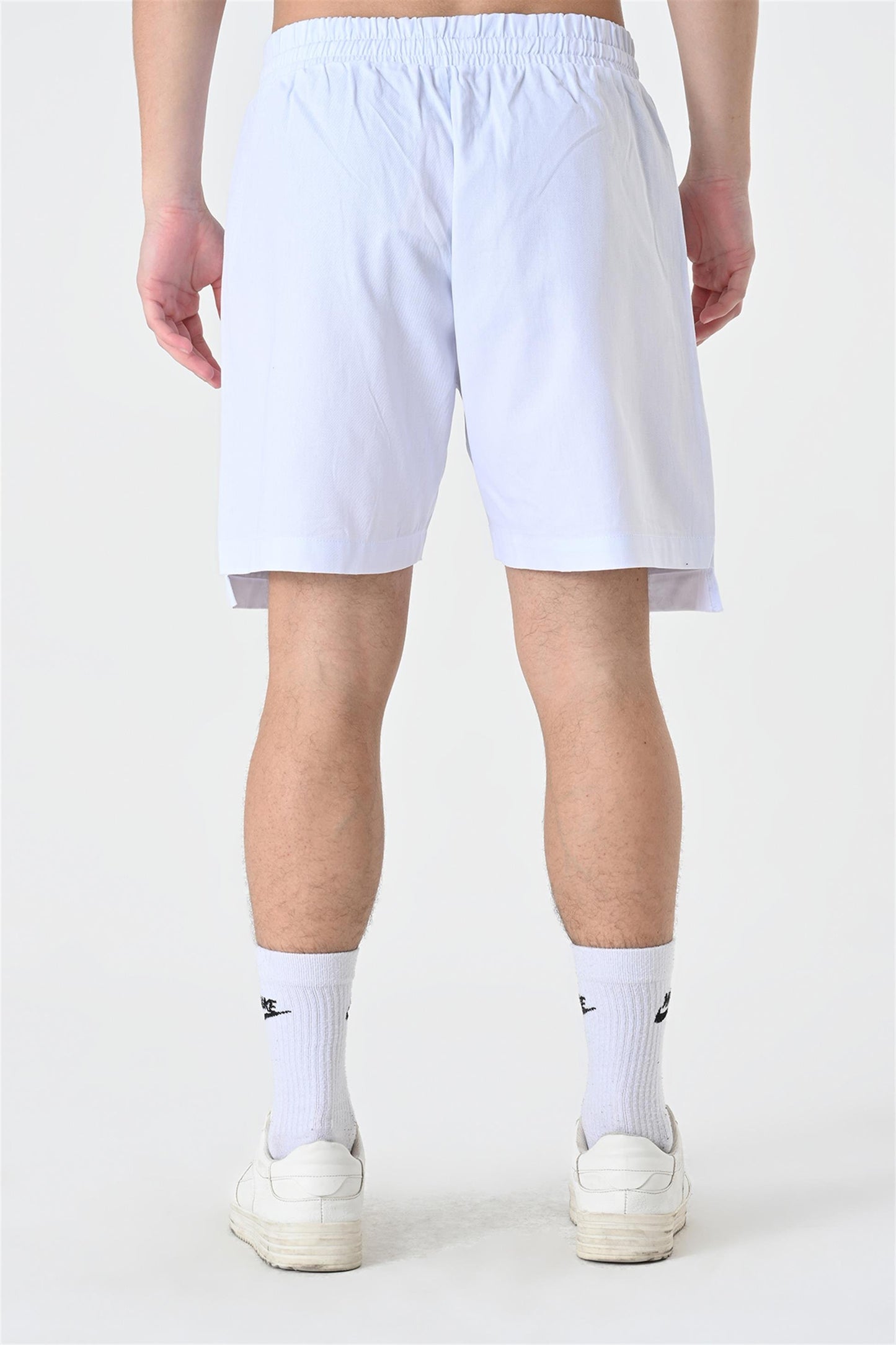 Gabardine Shorts with Elastic Waistband, Gusseted Front Pocket Detail R-4302