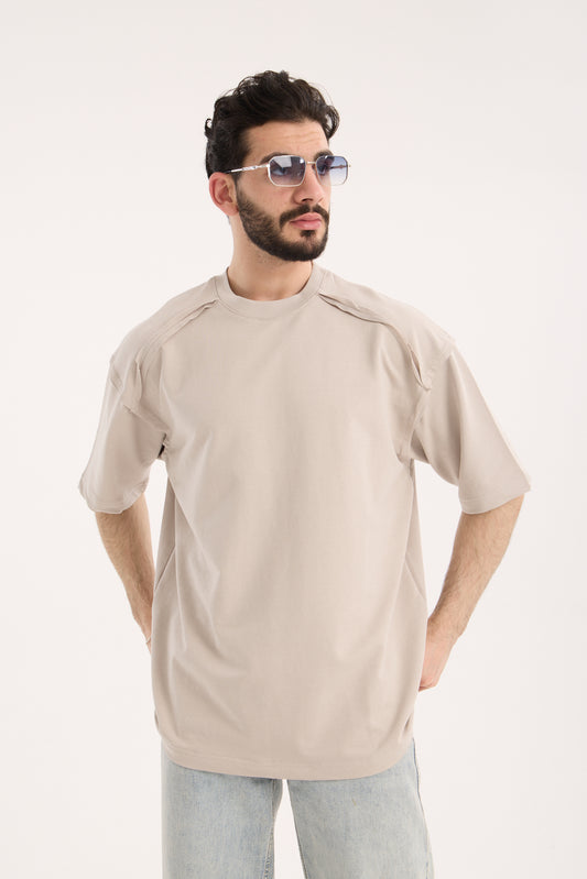 Paneled T-Shirt with Contrast Stitching – X-4012