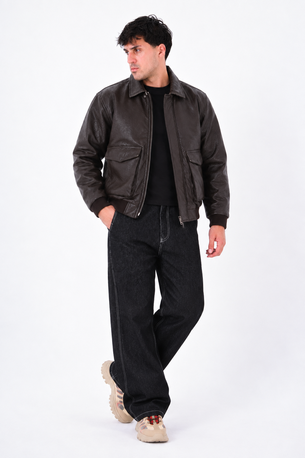 Men’s Faux Leather Lined Jacket, view 2
