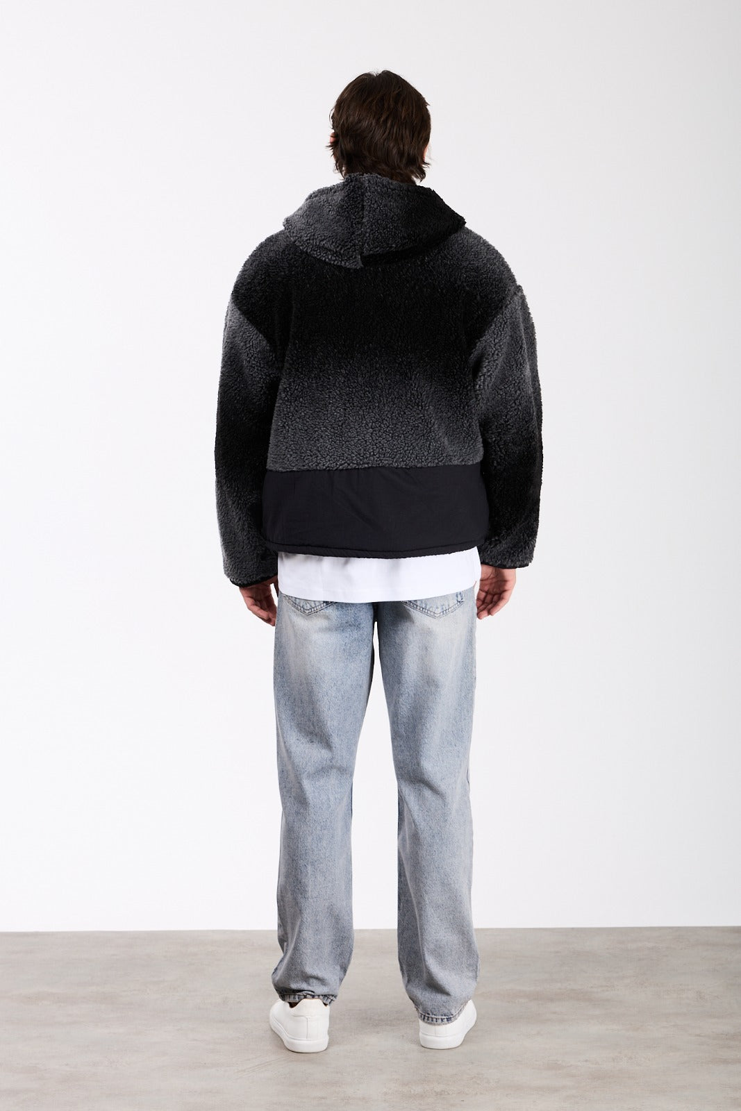 Men’s Gradient Faux Fur Jacket with Wool Lining T-7010
