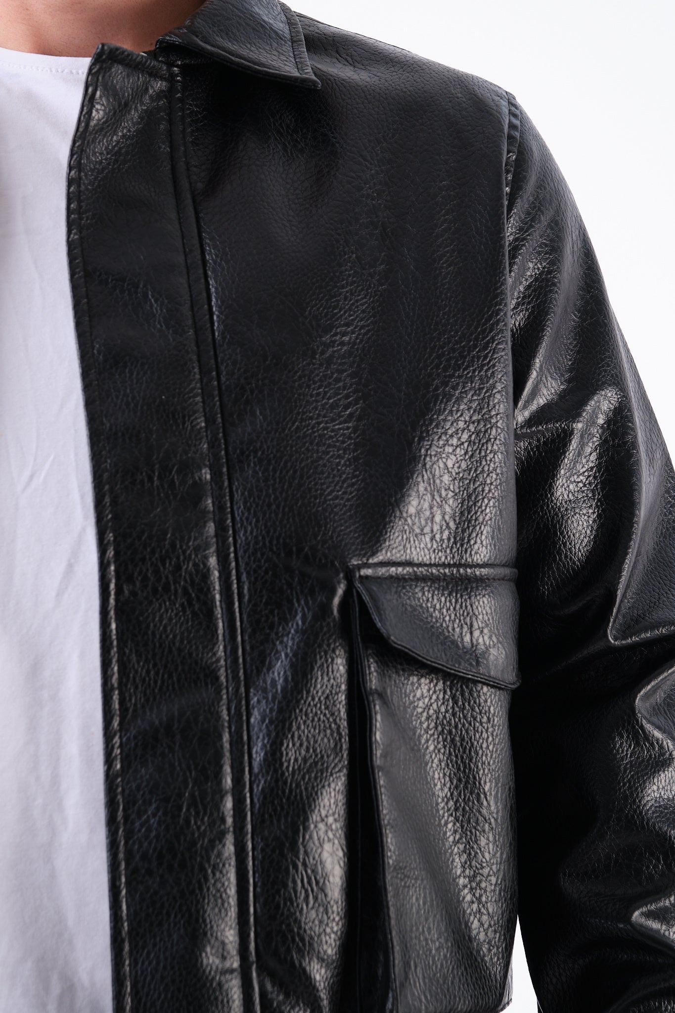 Men’s Faux Leather Lined Jacket T-5964