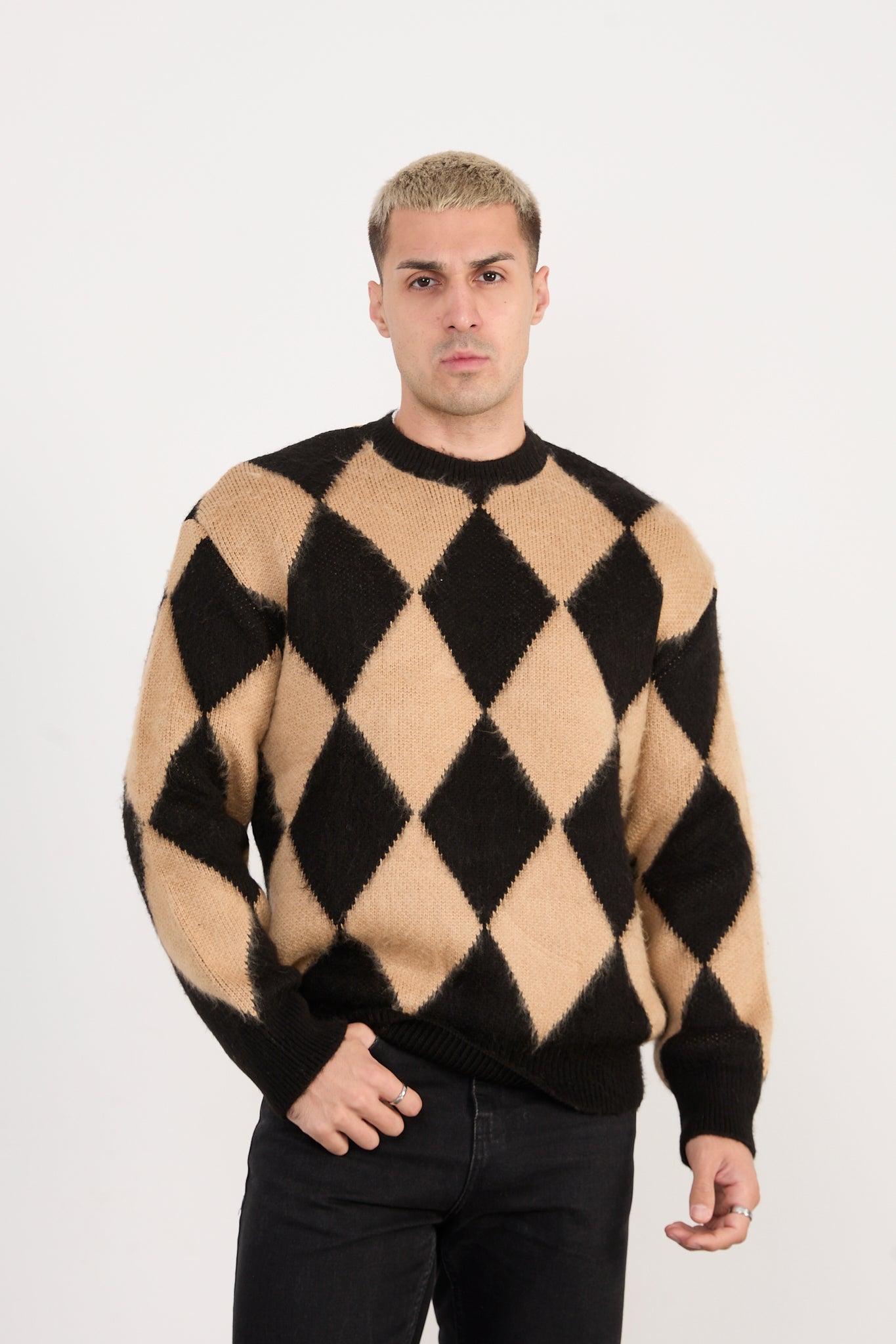 Men’s Argyle Knitted Sweater  X-5008