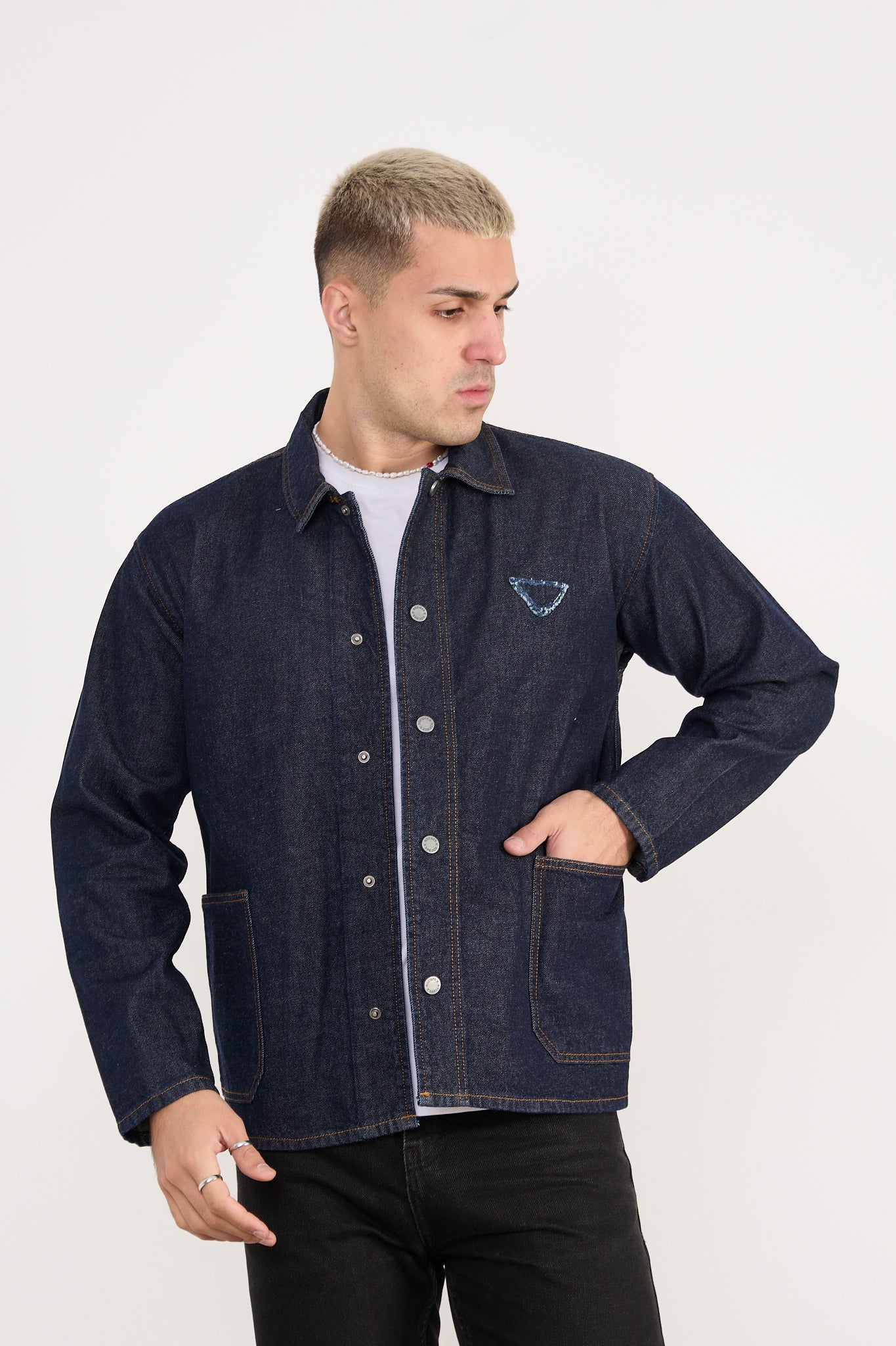 Men’s Denim Jacket – Button Closure, Casual Style X-2031