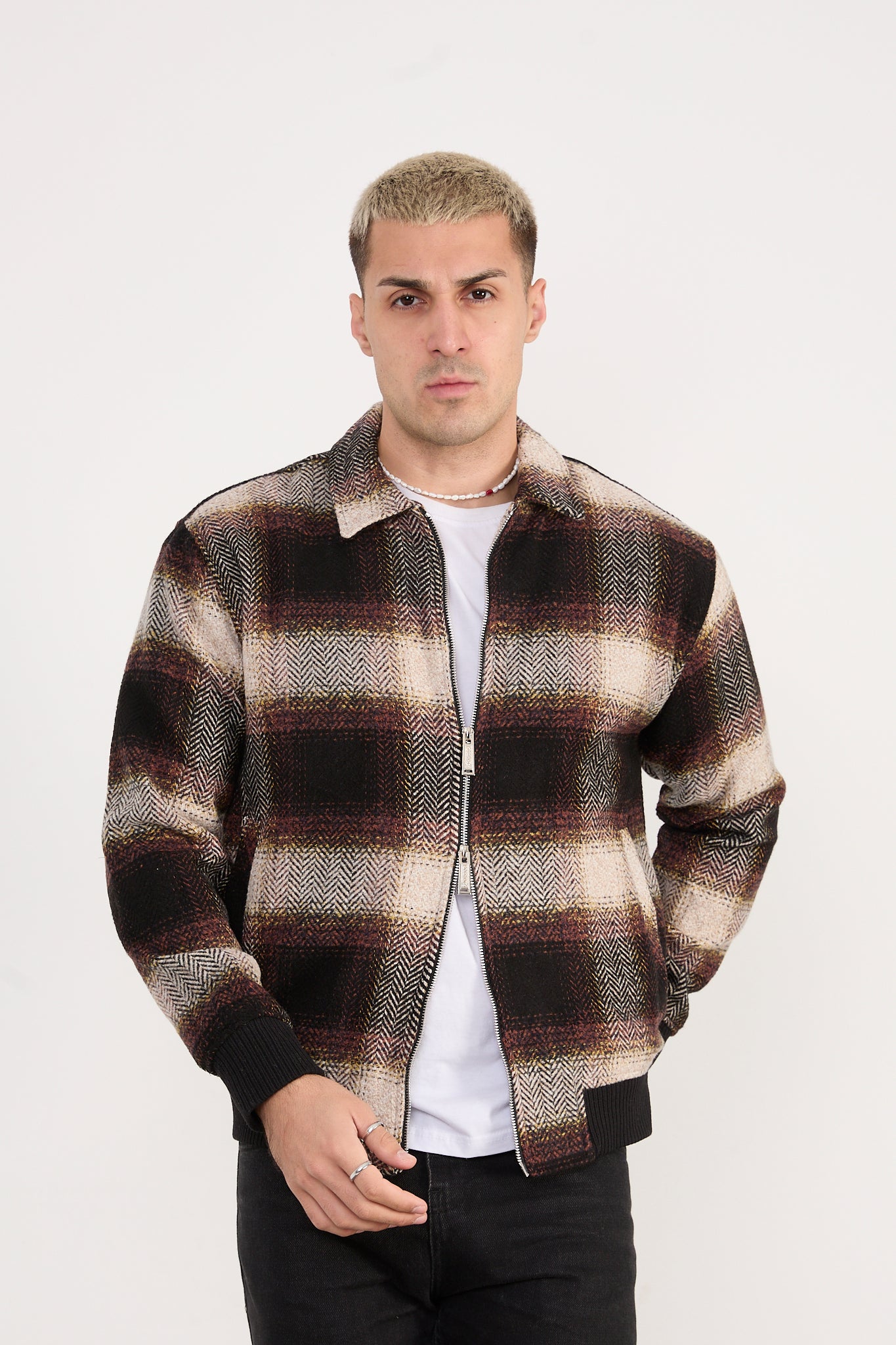 Men’s Zip-Up Bomber Jacket – Casual Streetwear - X-2038