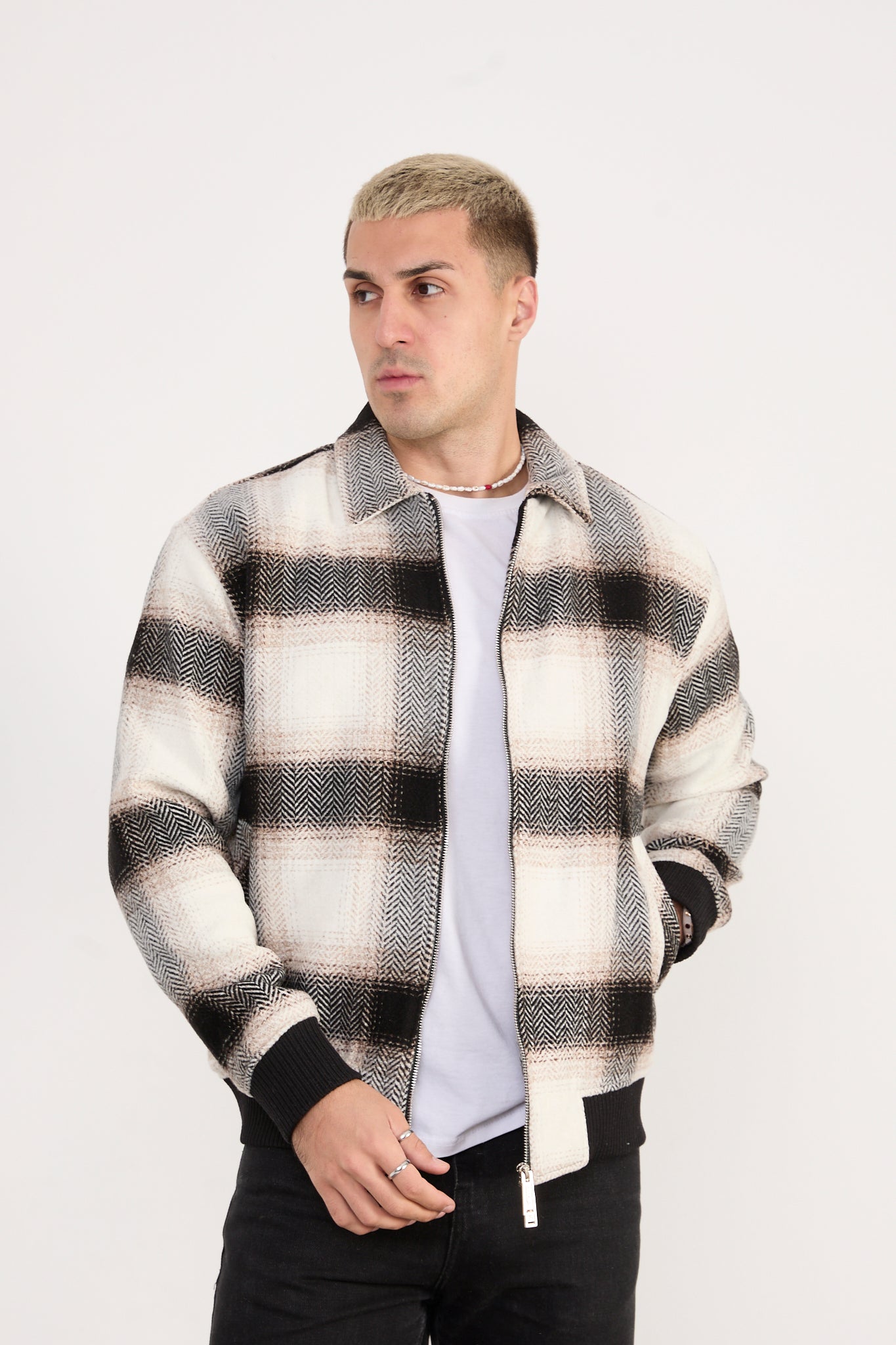 Men’s Zip-Up Bomber Jacket – Casual Streetwear - X-2038