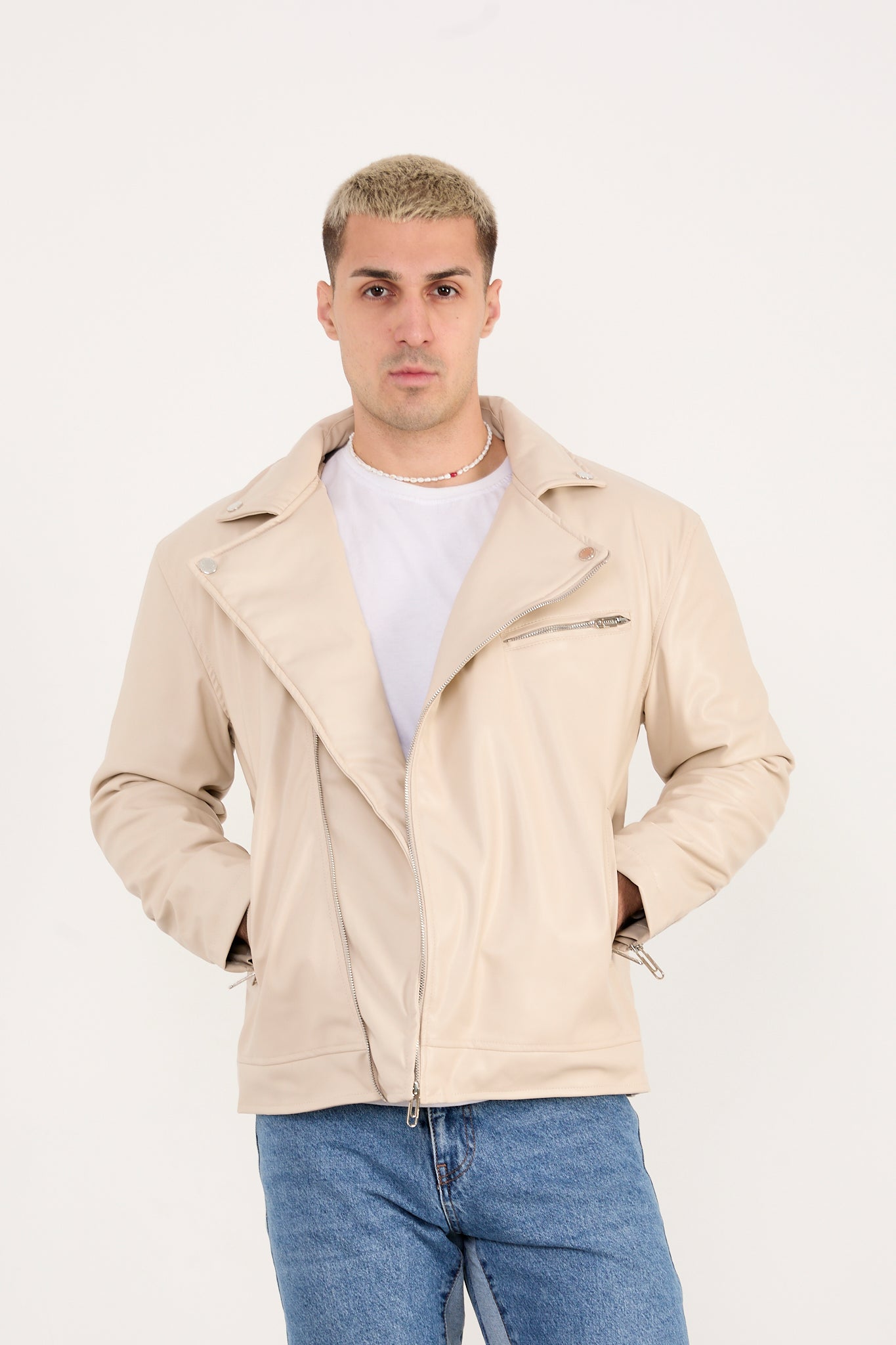 Men’s Faux Leather Biker Jacket – Classic Moto Style X-2028