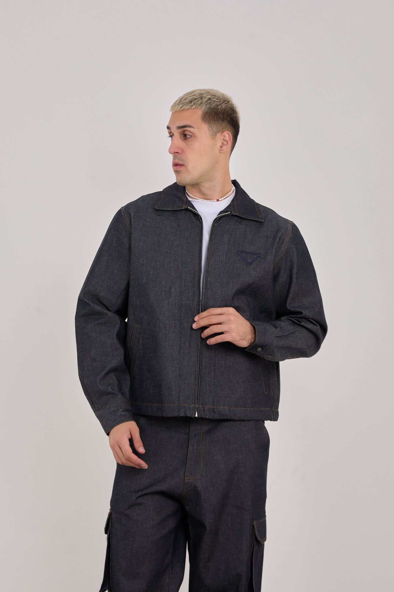 Men’s Embroidered Jacket – 100% Cotton, Streetwear Style X-2044