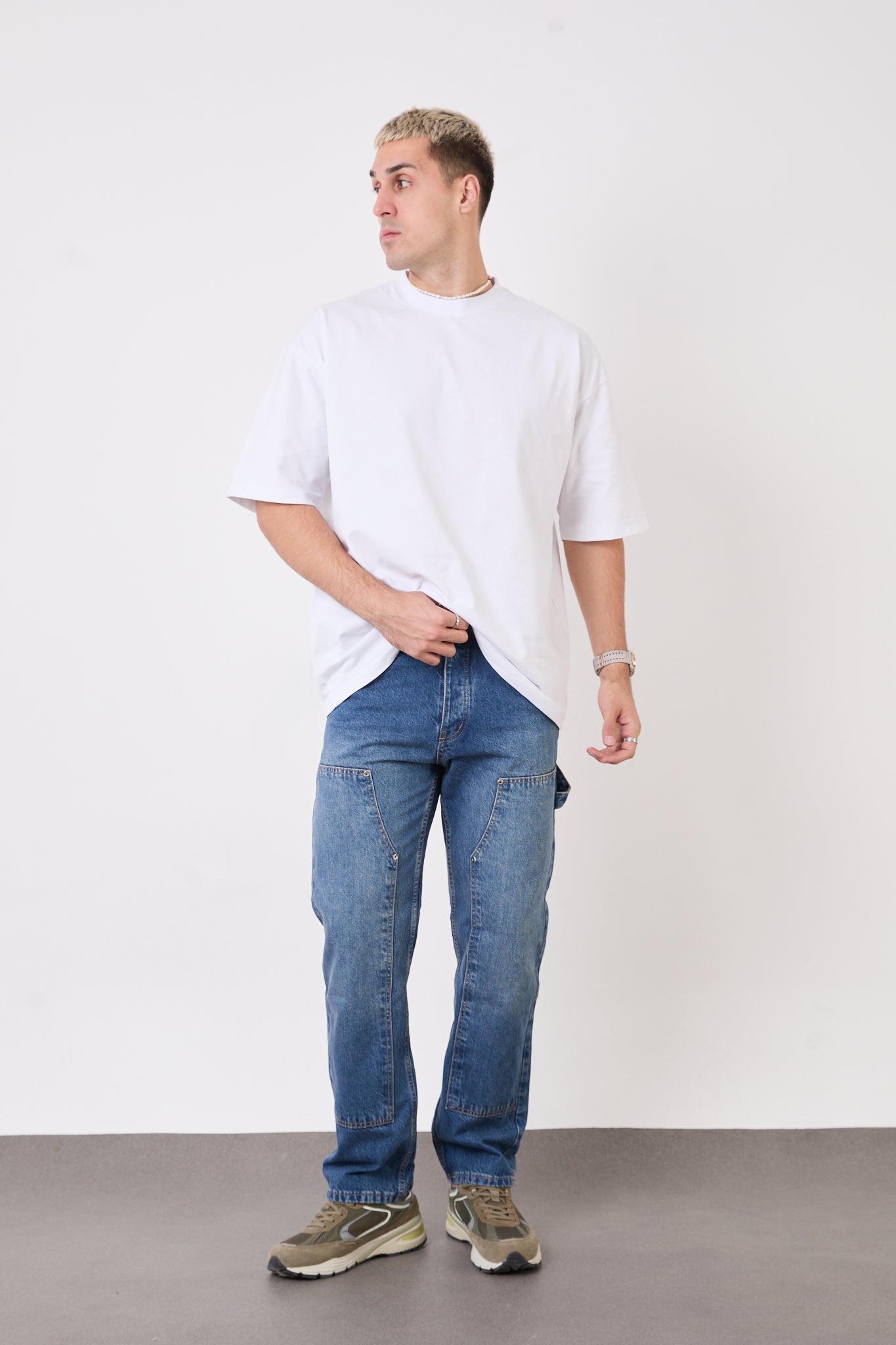 Men’s Blue Denim Jeans – Relaxed Fit Everyday Streetwear Pants-T-3133