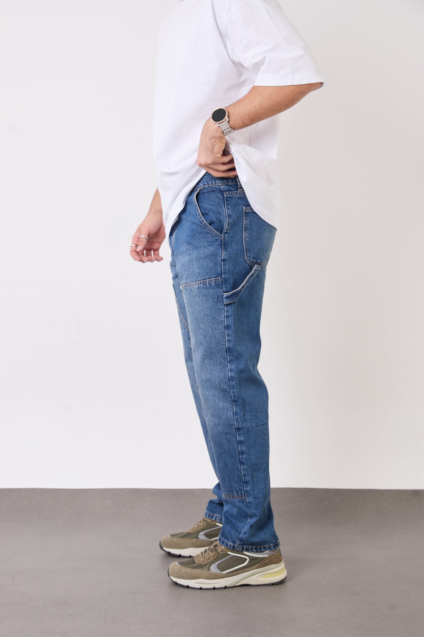 Men’s Blue Denim Jeans – Relaxed Fit Everyday Streetwear Pants-T-3133