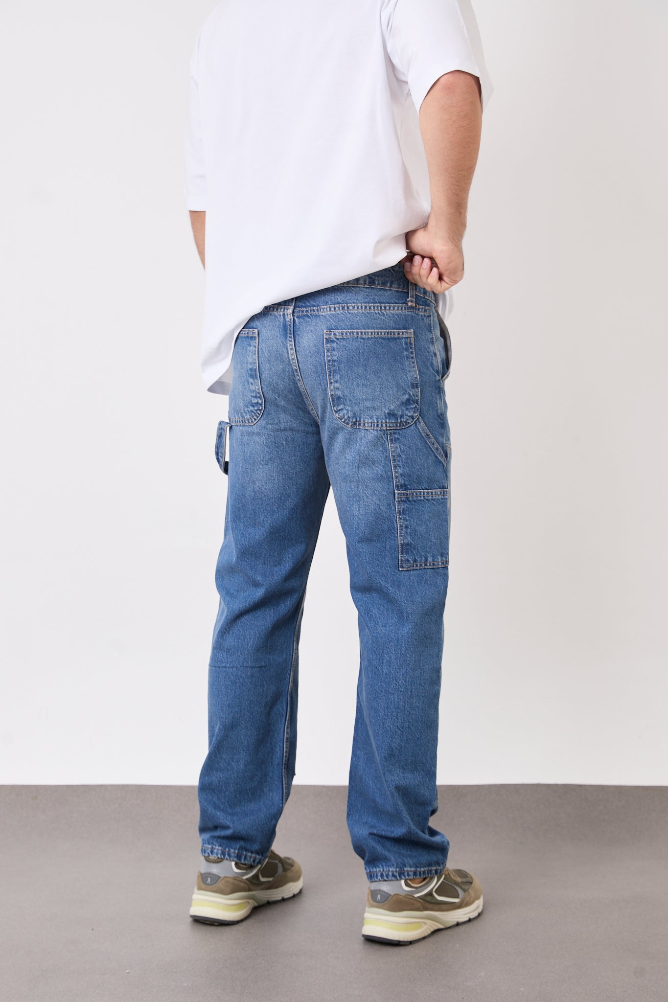 Men’s Blue Denim Jeans – Relaxed Fit Everyday Streetwear Pants-T-3133