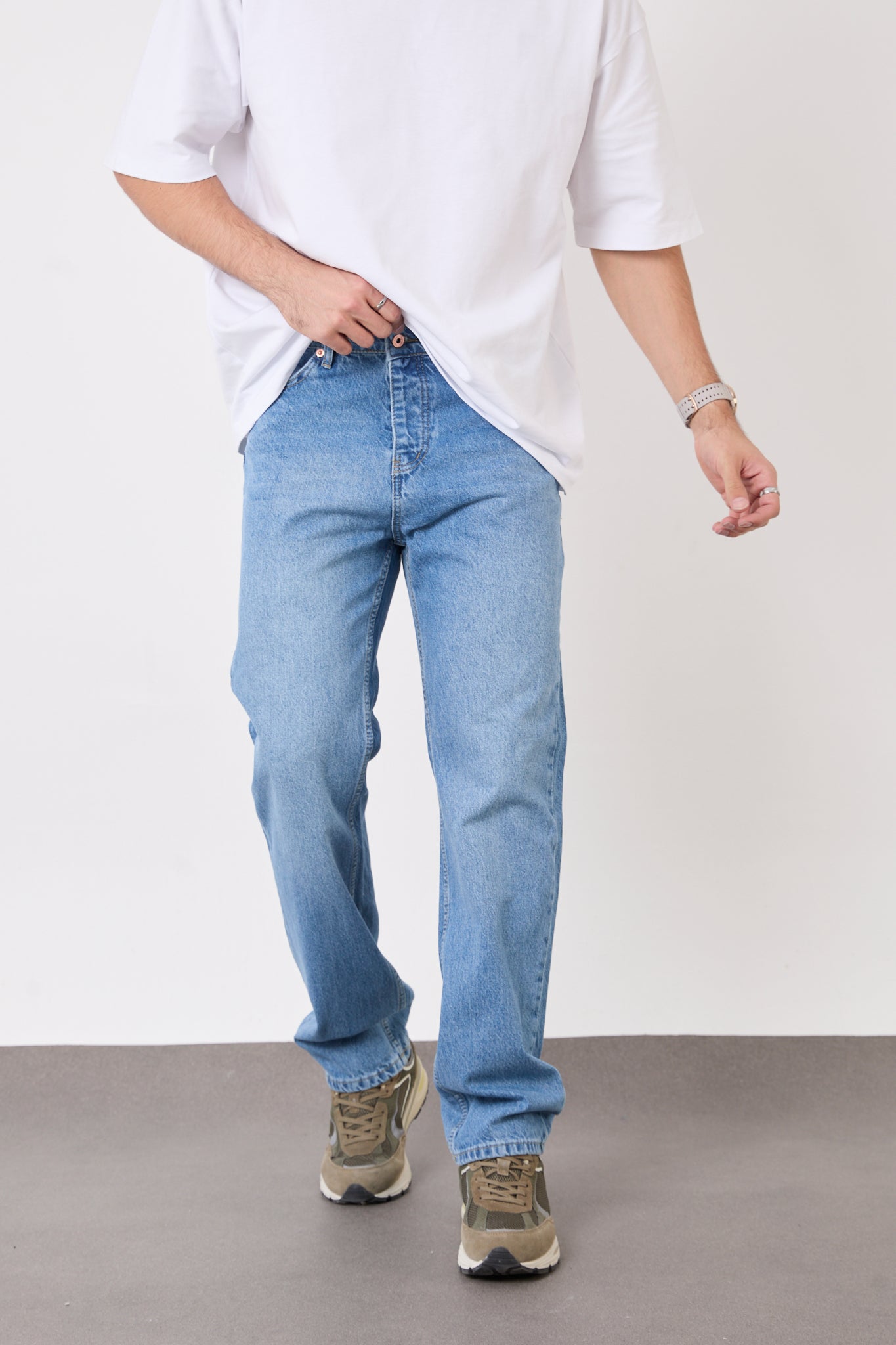 Men’s Light Blue Baggy Fit Jeans – T-2608