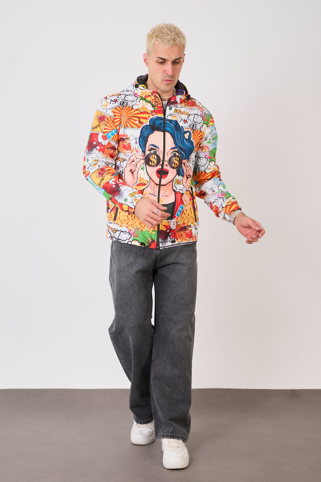 Unisex Graphic Pop Art Rain Jacket-R-2135
