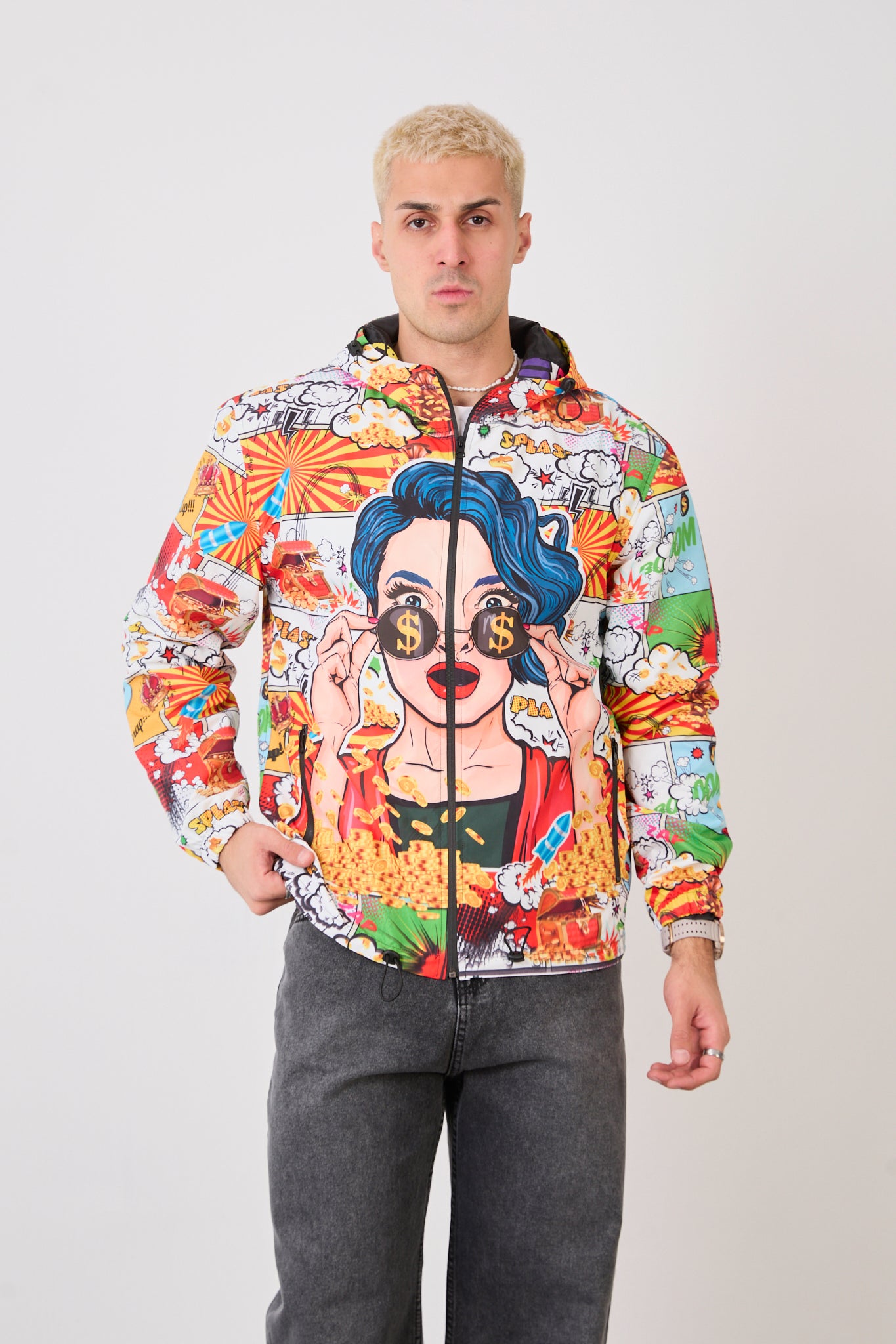 Unisex Graphic Pop Art Rain Jacket-R-2135