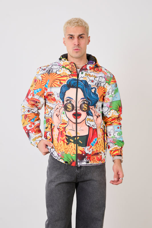 Unisex Graphic Pop Art Rain Jacket