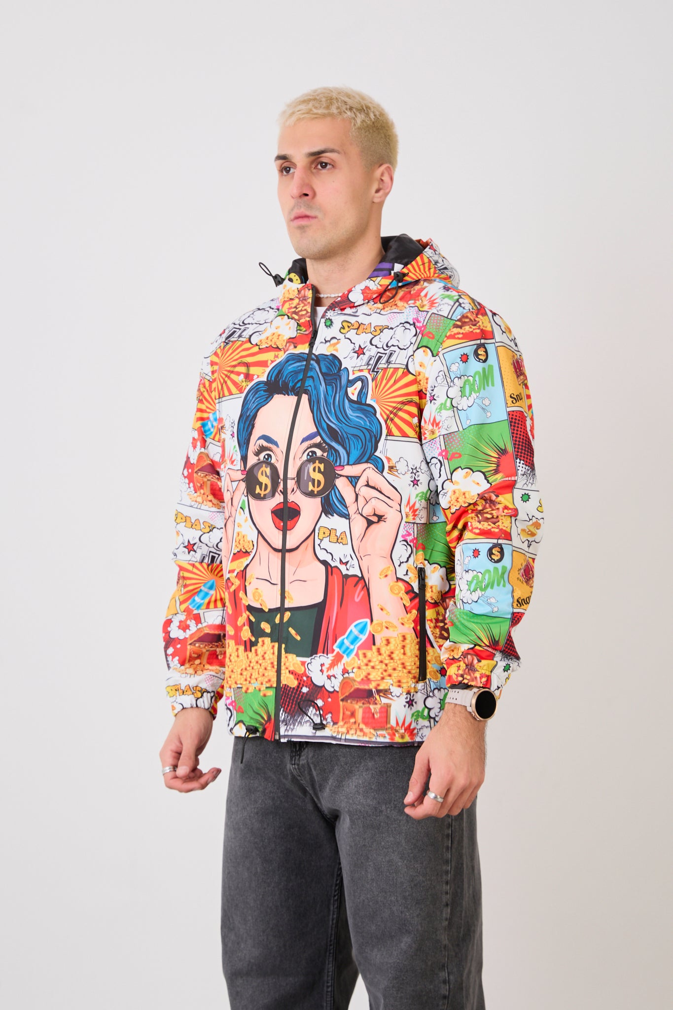 Unisex Graphic Pop Art Rain Jacket-R-2135