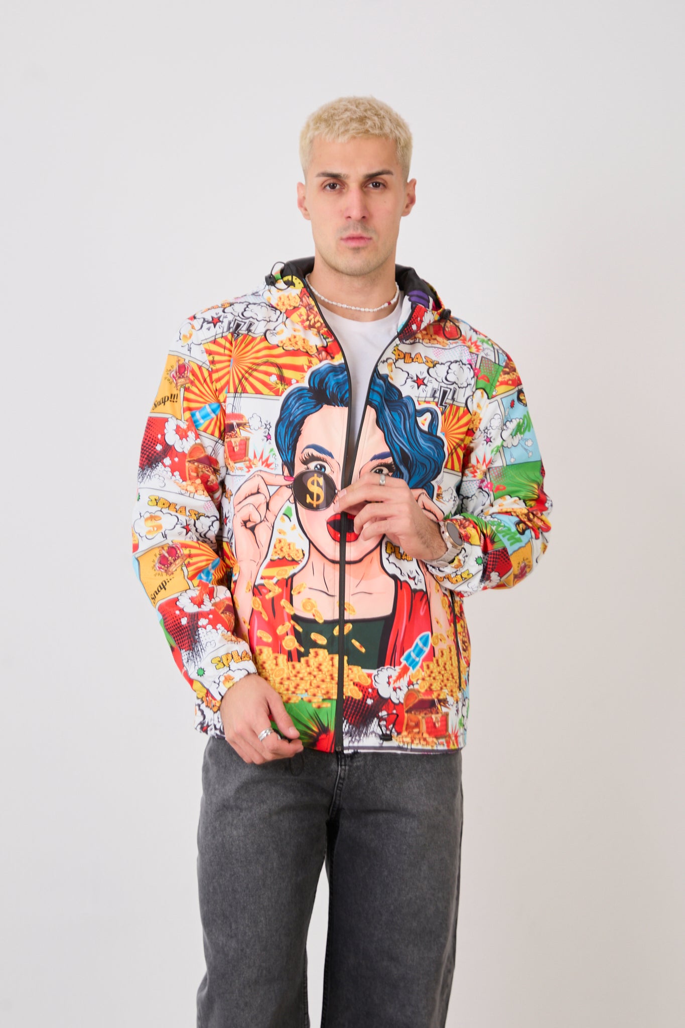 Unisex Graphic Pop Art Rain Jacket-R-2135