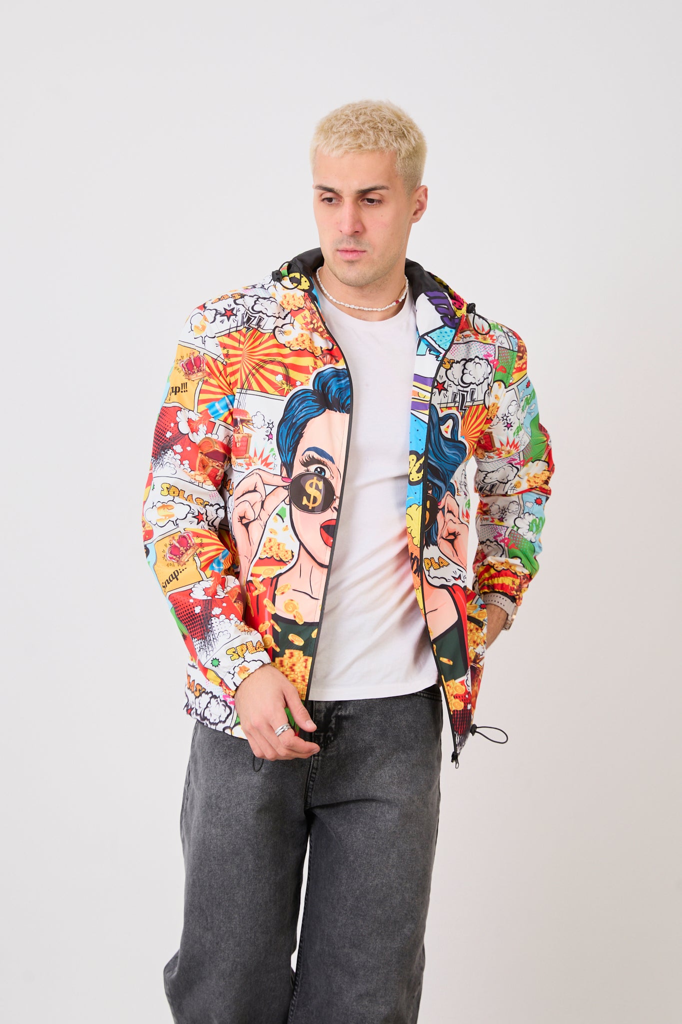Unisex Graphic Pop Art Rain Jacket-R-2135