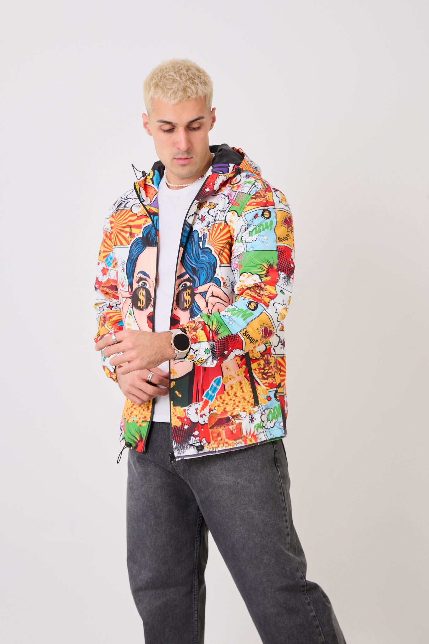 Unisex Graphic Pop Art Rain Jacket-R-2135