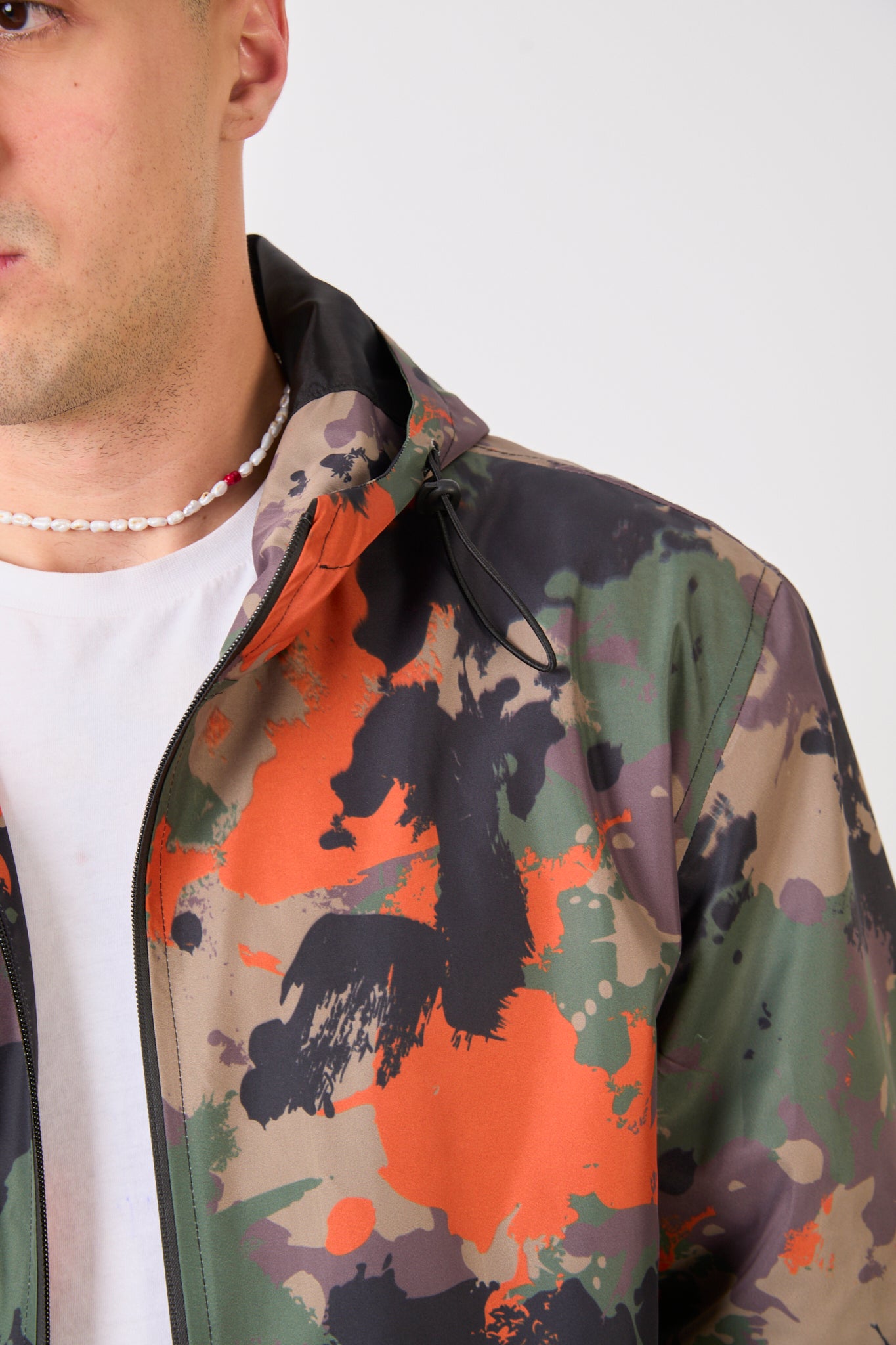 Unisex Camouflage Print Lightweight Hooded Rain Jacket-R-2442