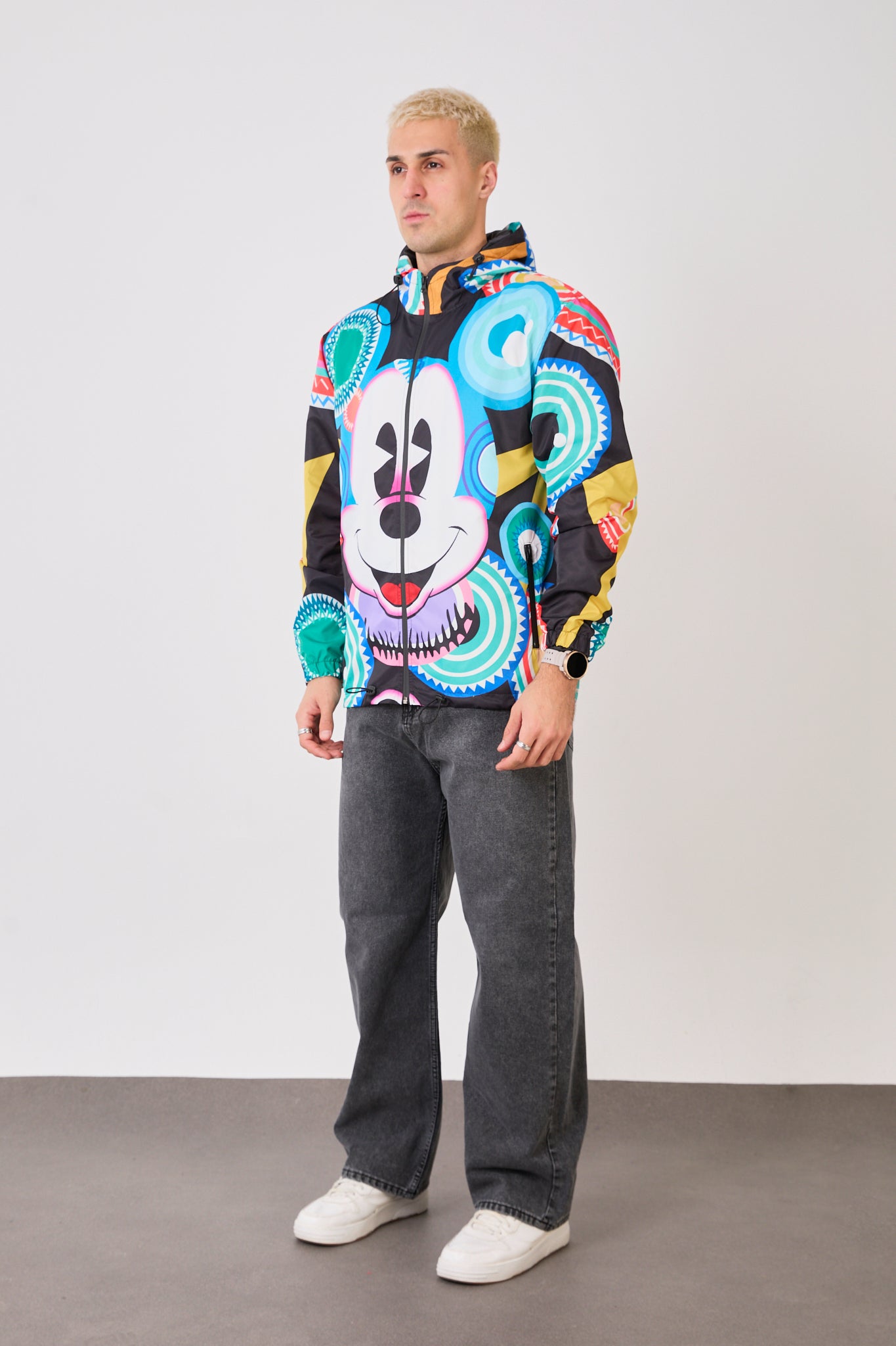Unisex Graphic Print Hooded Rain Jacket – Bold Street Art Design-R-2270