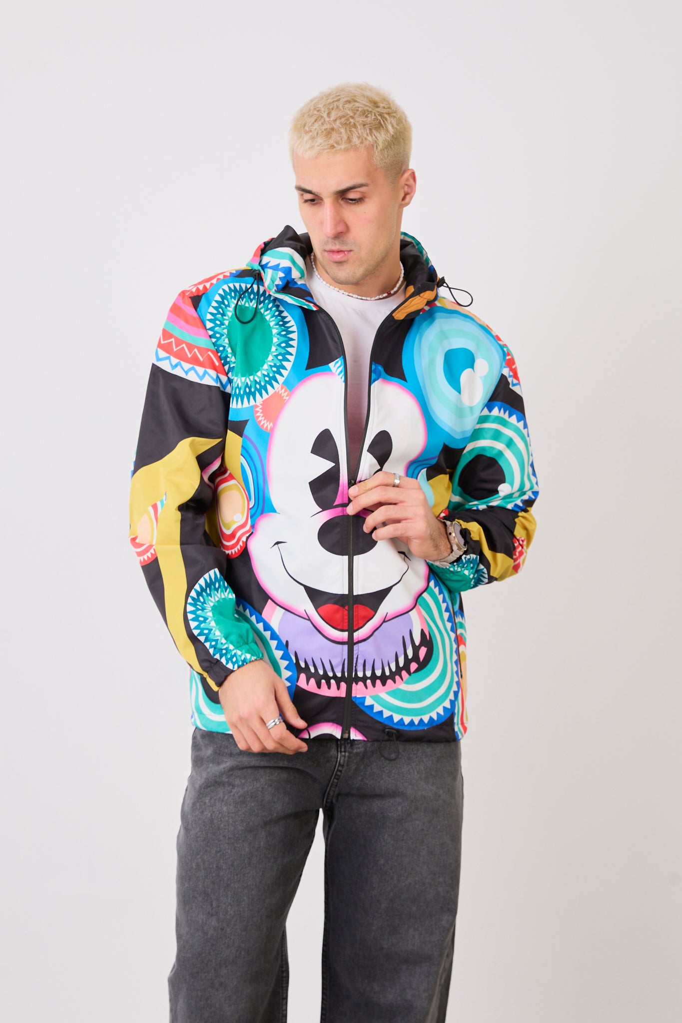 Unisex Graphic Print Hooded Rain Jacket – Bold Street Art Design-R-2270
