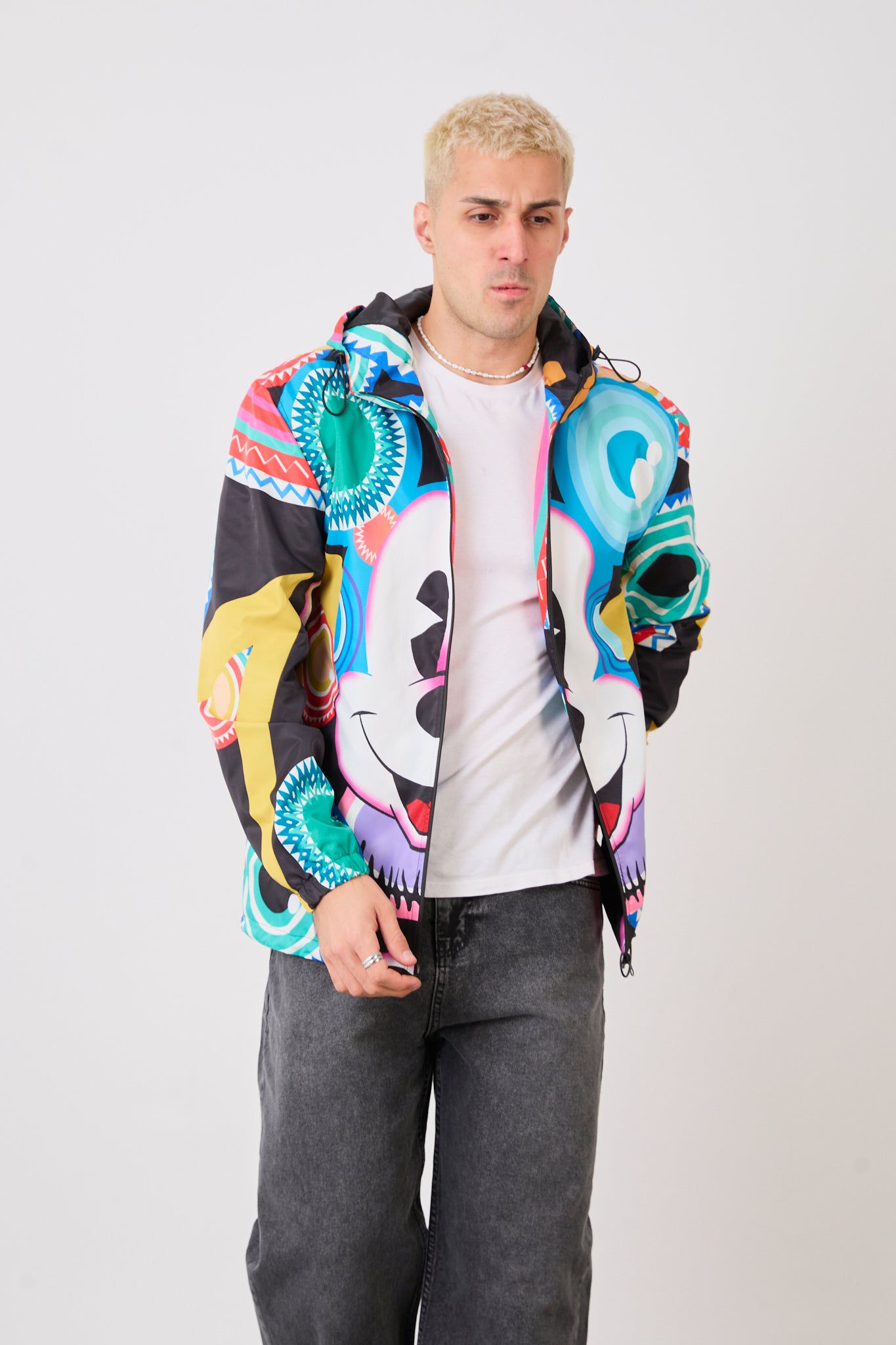 Unisex Graphic Print Hooded Rain Jacket – Bold Street Art Design-R-2270