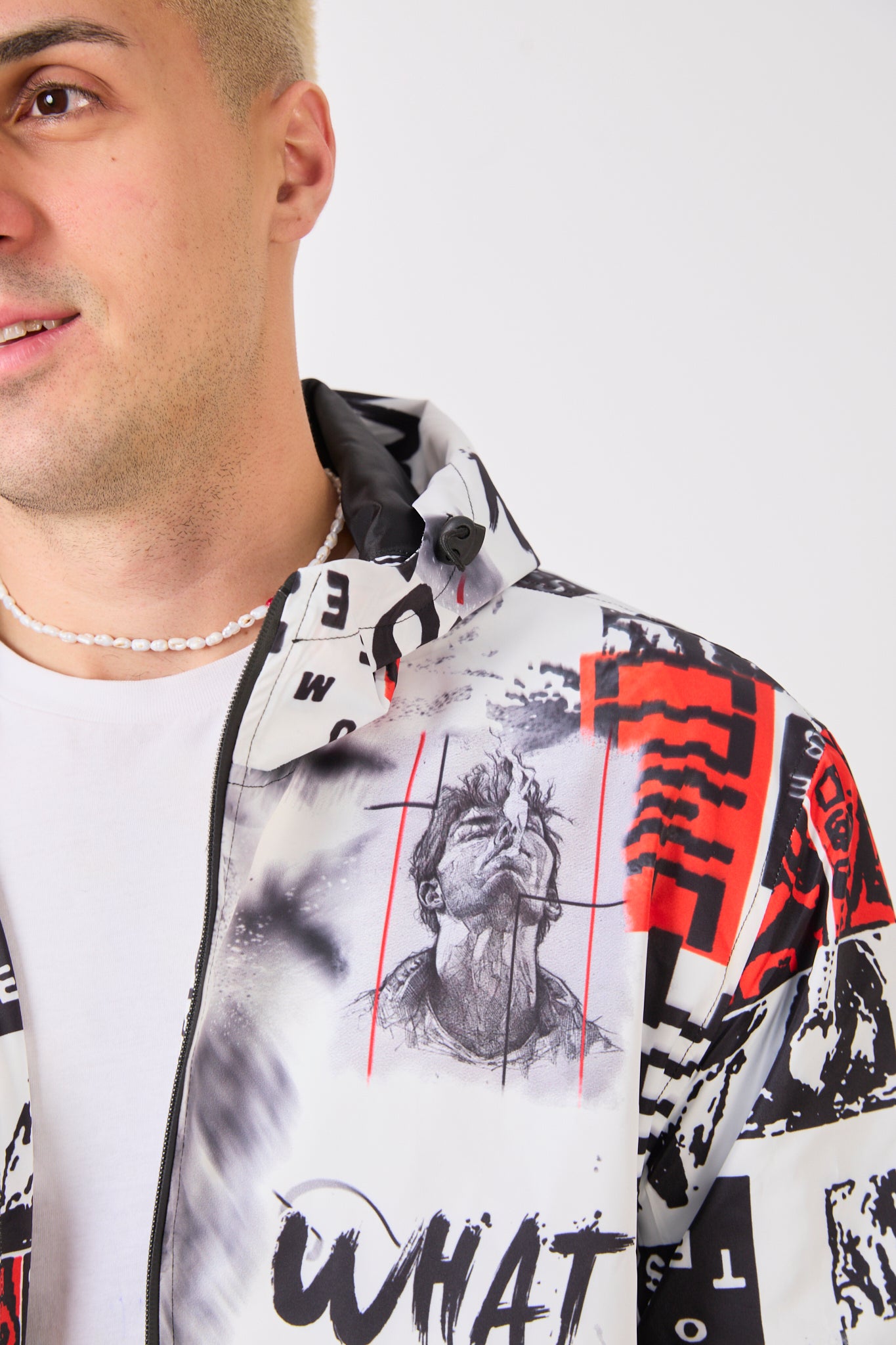 Unisex Graphic Print Hooded Rain Jacket – Waterproof Streetwear Style-R-2103