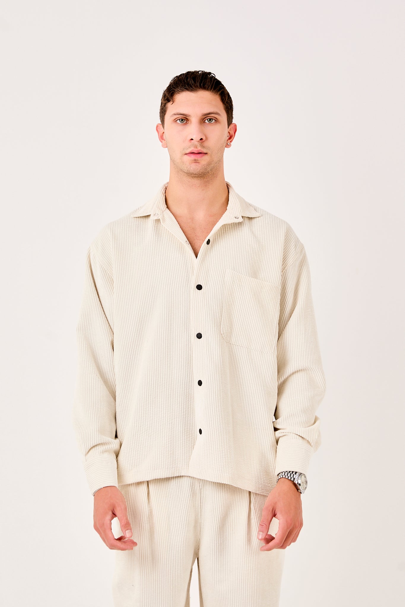 Men’s Corduroy Shirt – Soft Ribbed Texture, Relaxed Fit X-0002