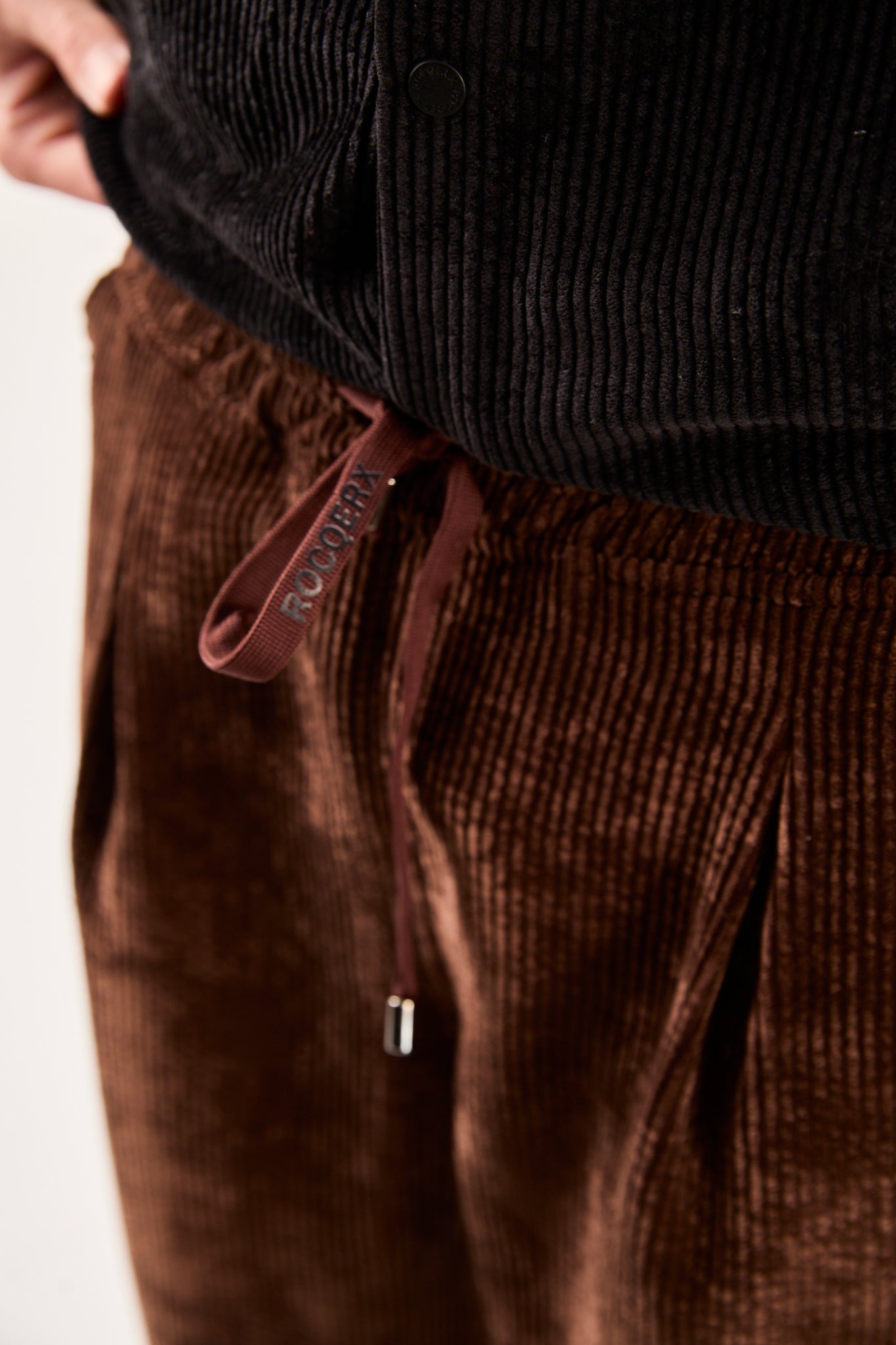 Men’s Brown Corduroy Pants – Elastic Waist, Relaxed Fit-X-1004