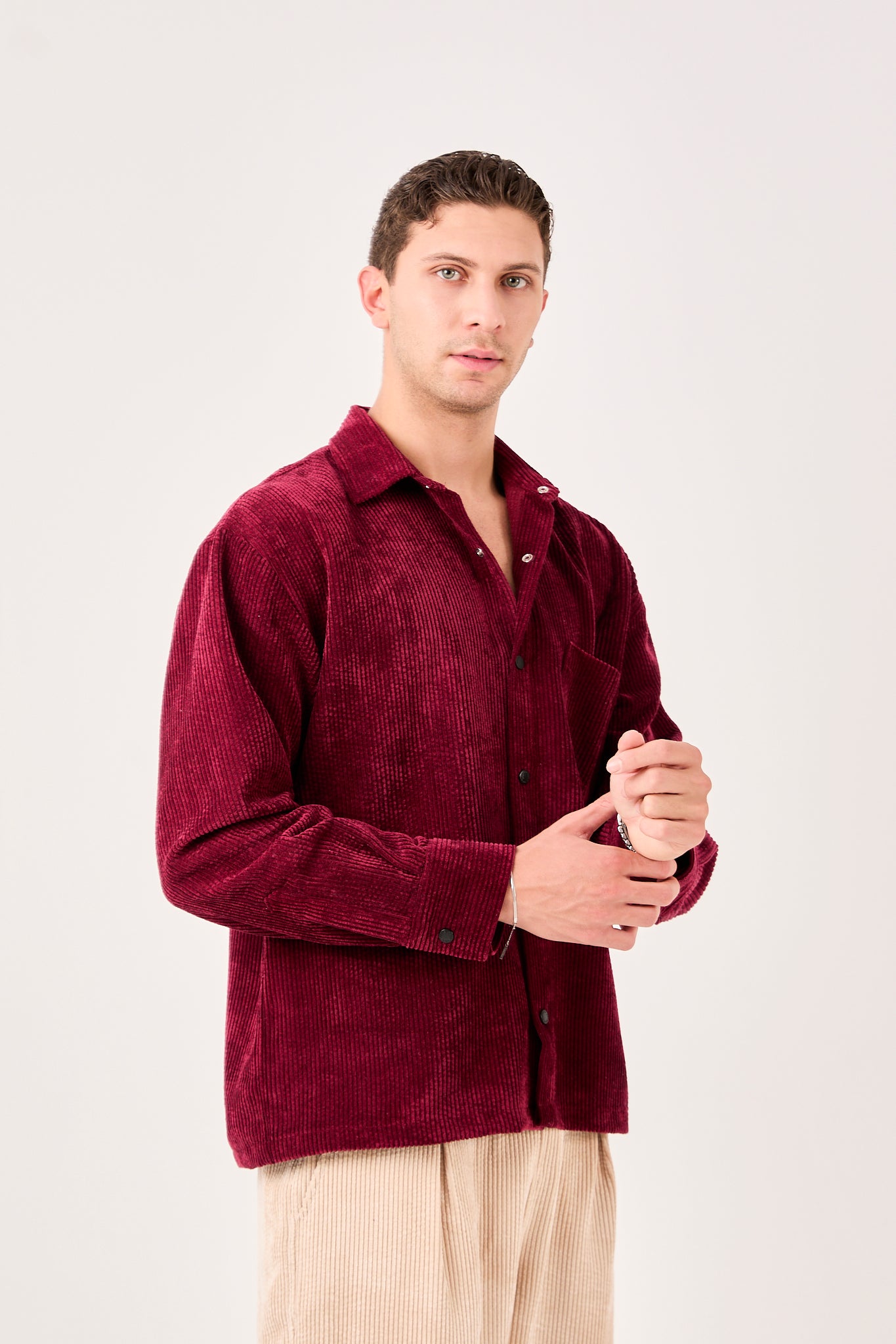 Men’s Corduroy Shirt – Soft Ribbed Texture, Relaxed Fit X-0002