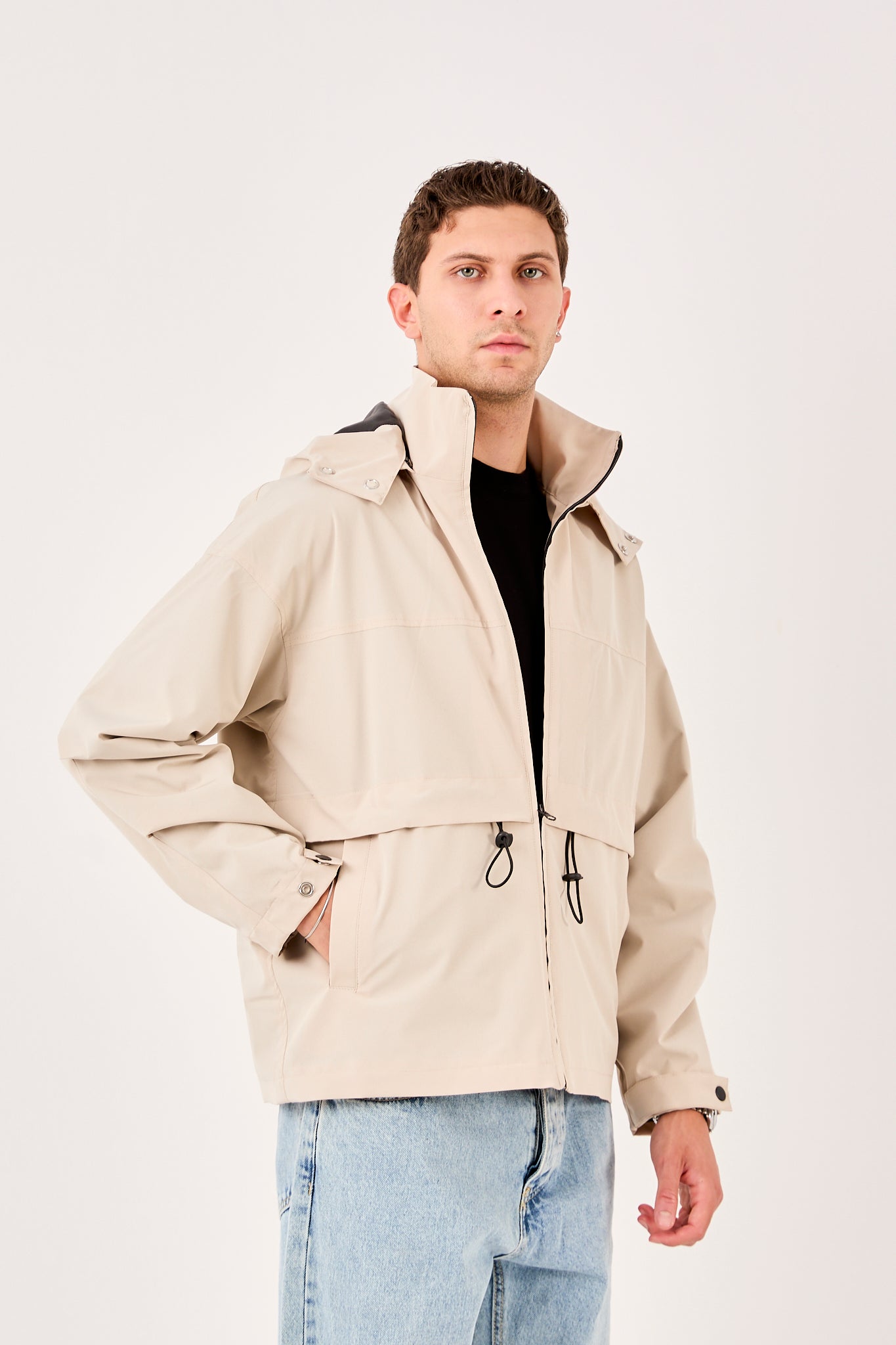 Men's Hooded Rain Jacket – Lightweight Windbreaker Coat – X-2010