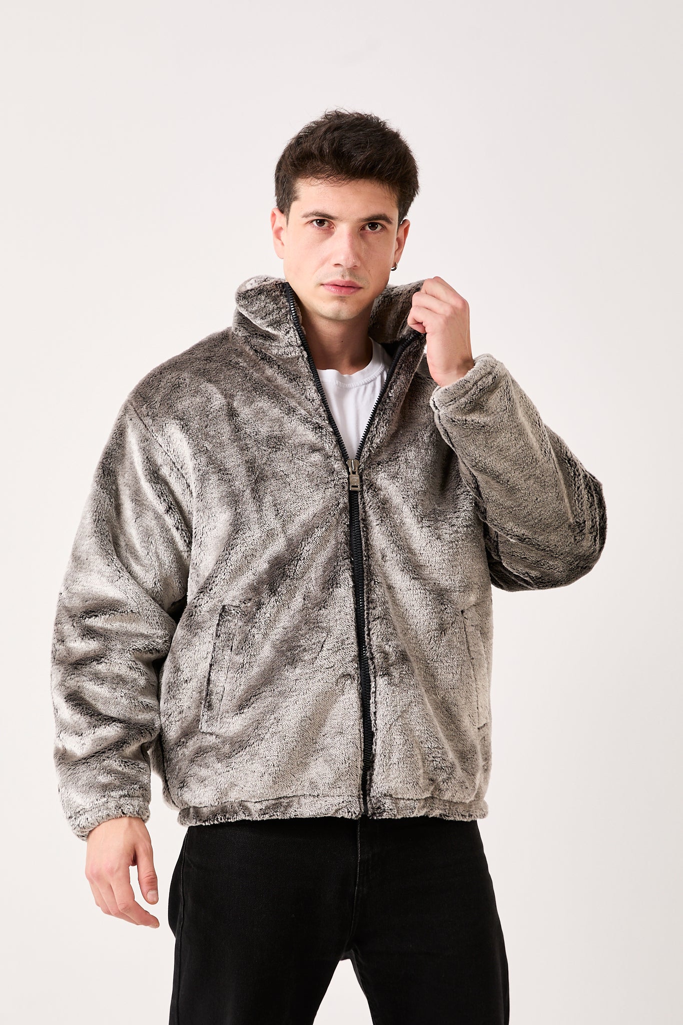 Plush Zip-Up Jacket X-5811