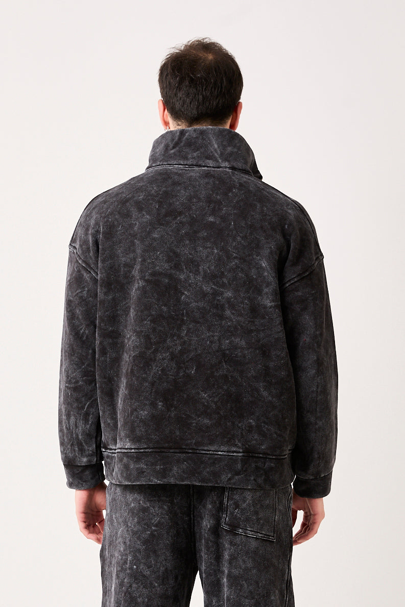 Men’s Vintage-Washed Brushed Fleece Half-Zip-X-4002