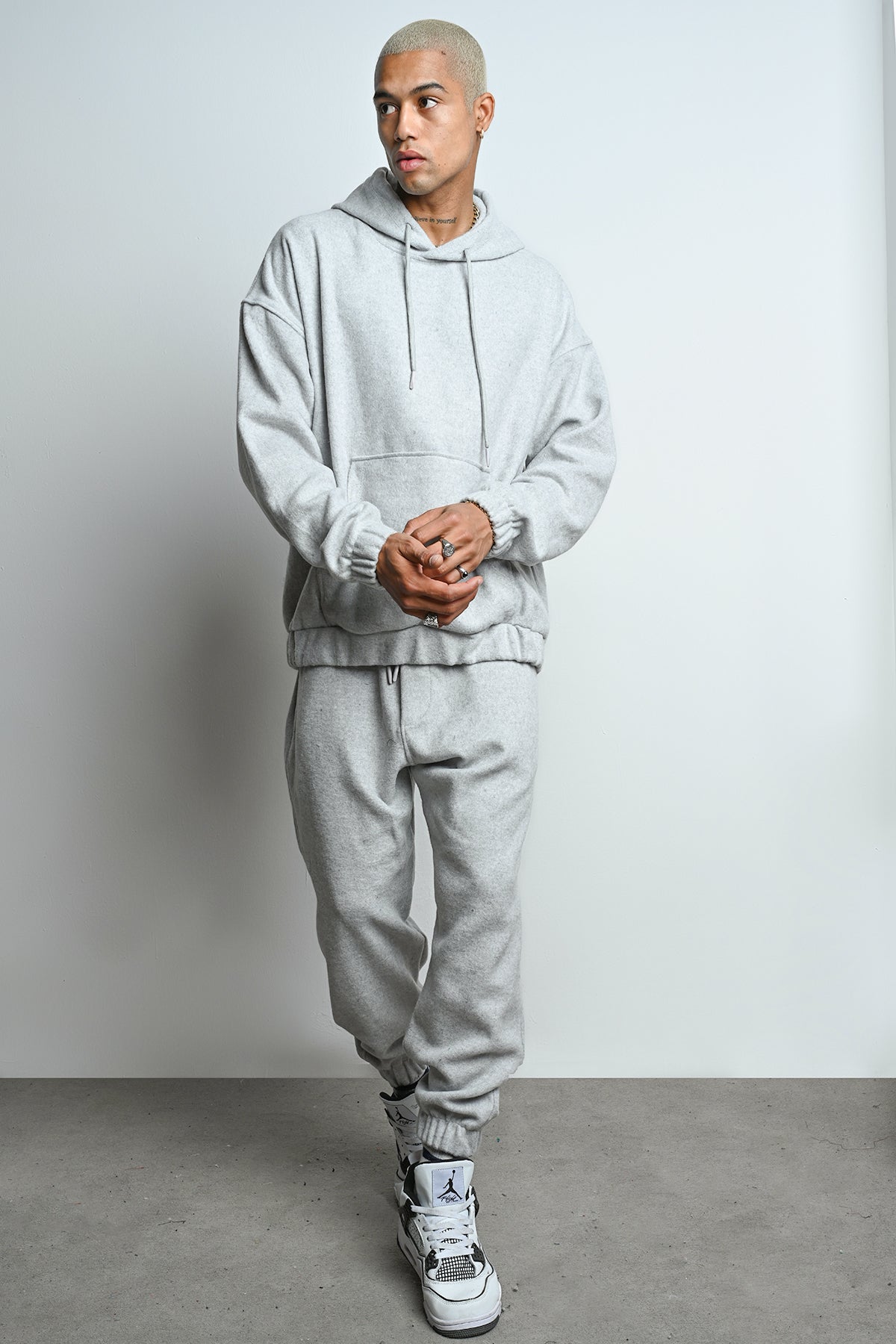 Unisex Hooded Tracksuit Set with Kangaroo Pocket – |R-5673-4283|