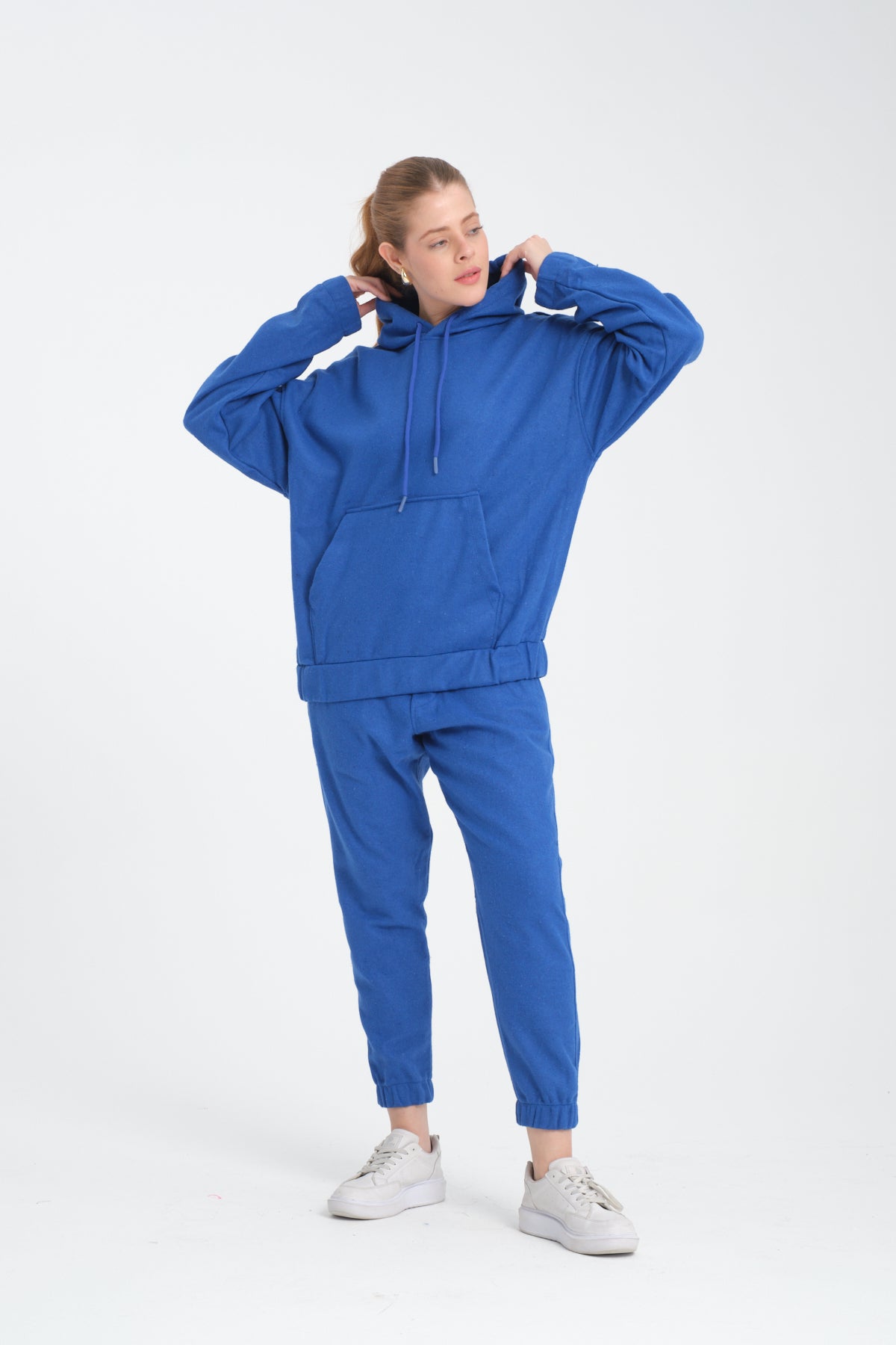 Unisex Hooded Tracksuit Set with Kangaroo Pocket – |R-5673-4283|