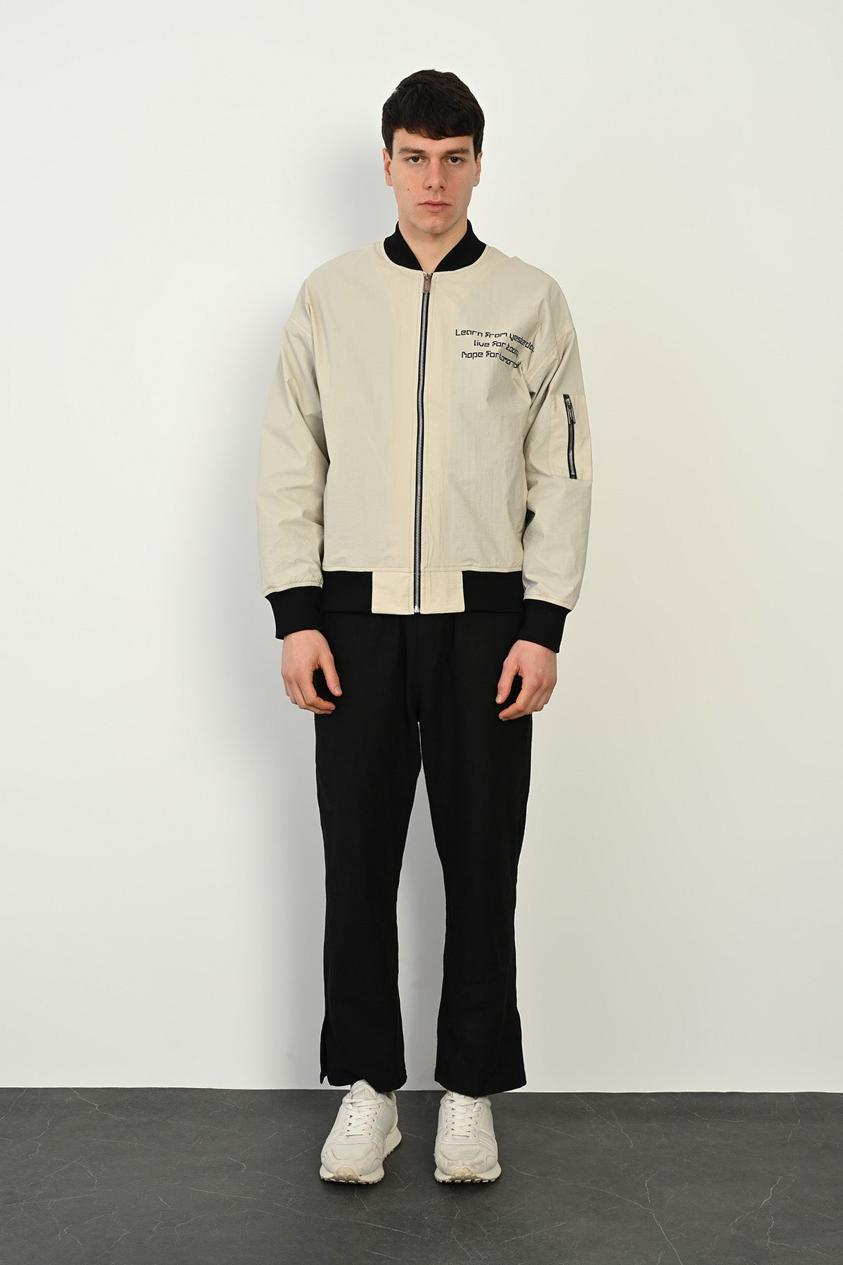 ROCQERX Lined Parachute Jacket with Zipper Sleeve Detail