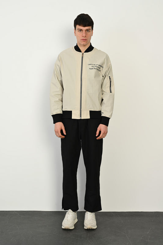 ROCQERX Lined Parachute Jacket with Zipper Sleeve Detail