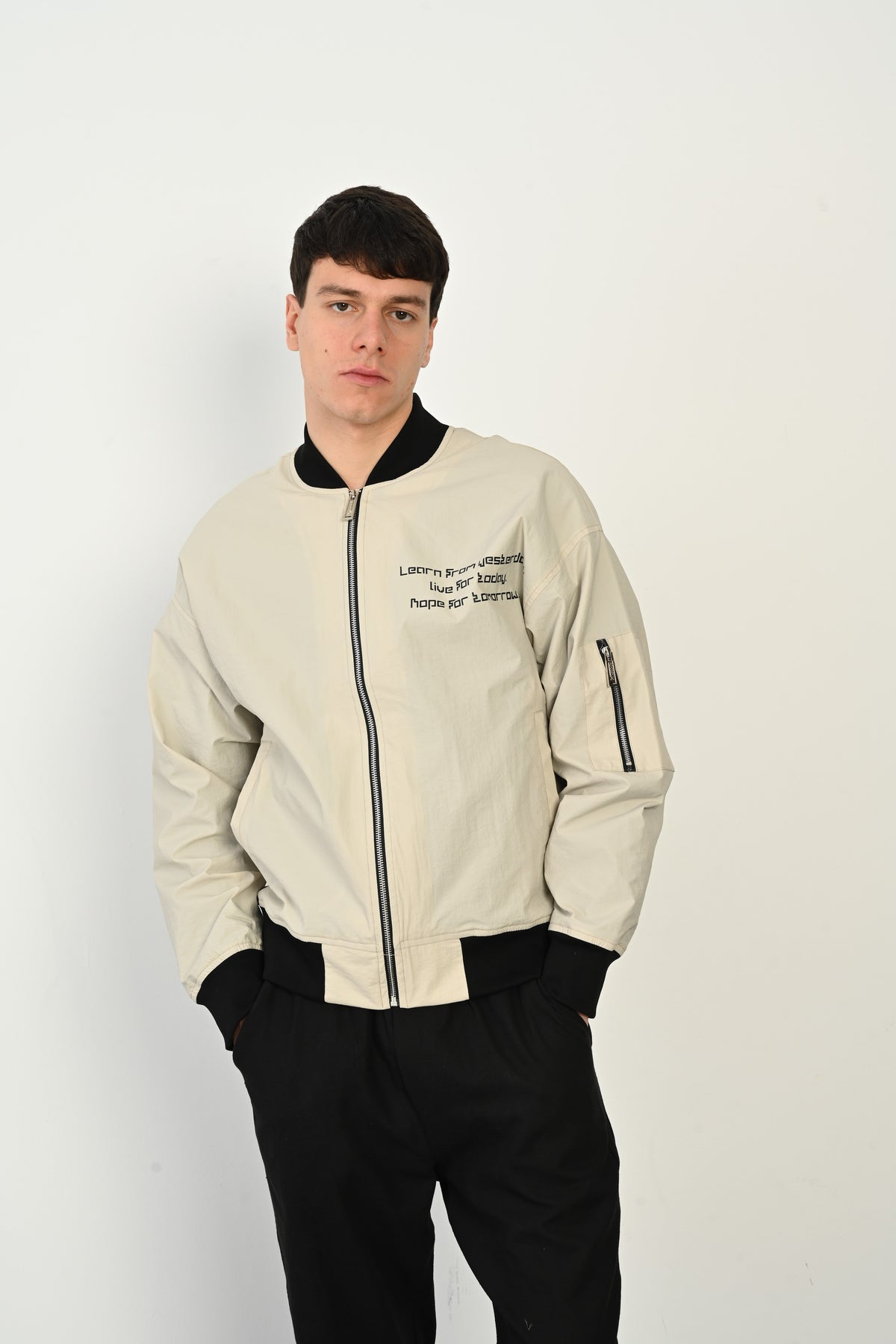 ROCQERX Lined Parachute Jacket with Zipper Sleeve Detail