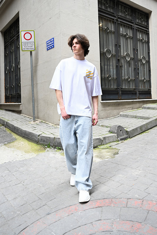 I Hate Uncertainty Printed Oversized T-Shirt R-5789
