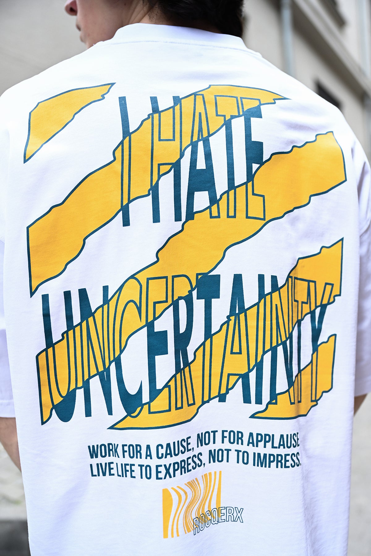 I Hate Uncertainty Printed Oversized T-Shirt R-5789