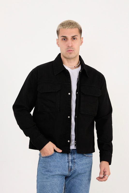 Men’s Denim Jacket – Zip & Snap Button Closure X-2030