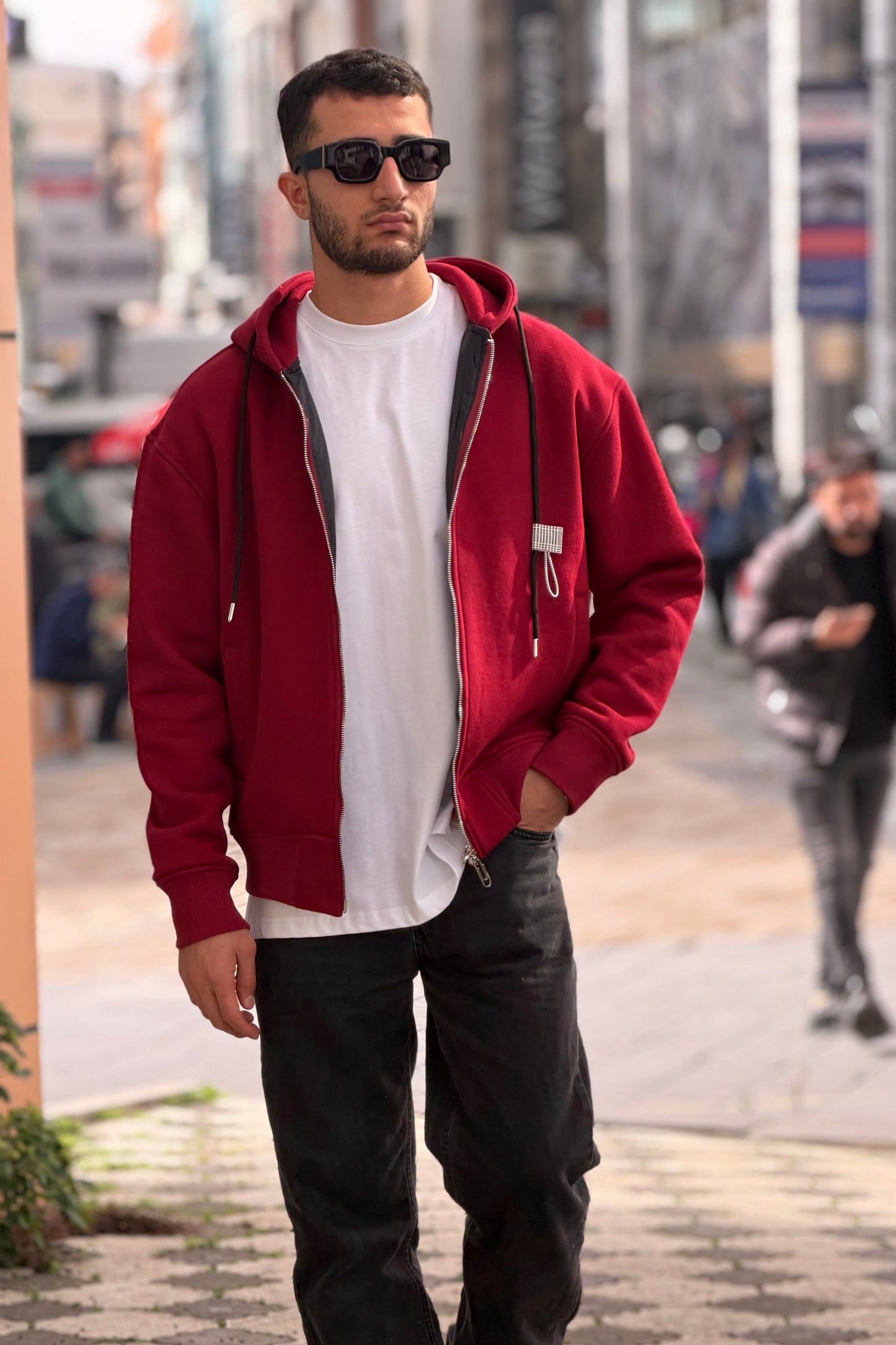 Unisex Heavyweight Zip-Up Hoodie – Oversized Streetwear Full Zip Hoodie X-4004