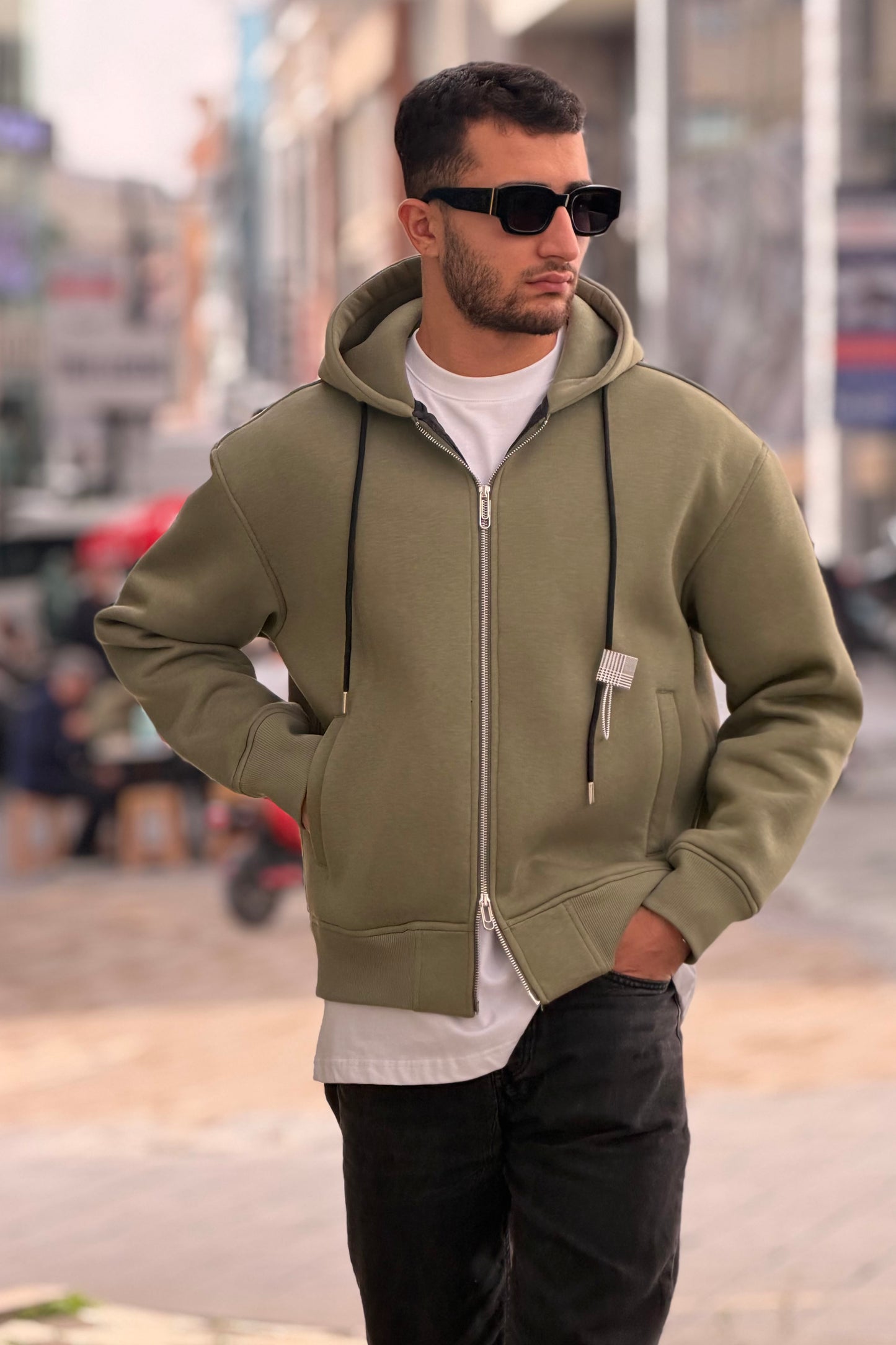 Unisex Heavyweight Zip-Up Hoodie – Oversized Streetwear Full Zip Hoodie X-4004