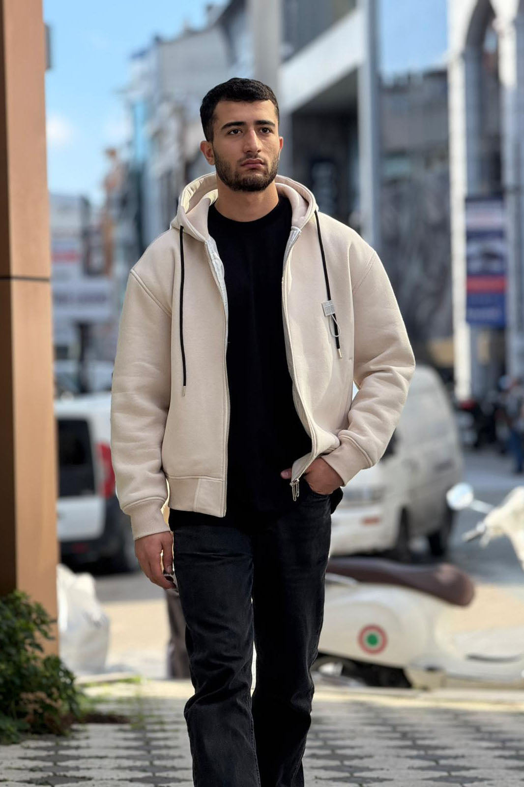 Unisex Heavyweight Zip-Up Hoodie – Oversized Streetwear Full Zip Hoodie X-4004