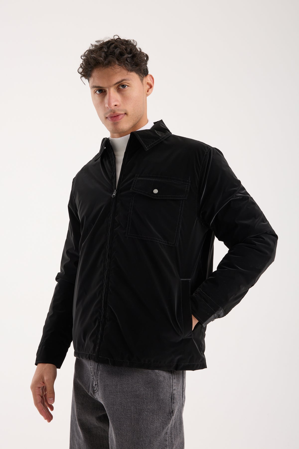 Men’s Zip-Up Quilted Coat – Lightweight Smart Casual Outerwear X-2020