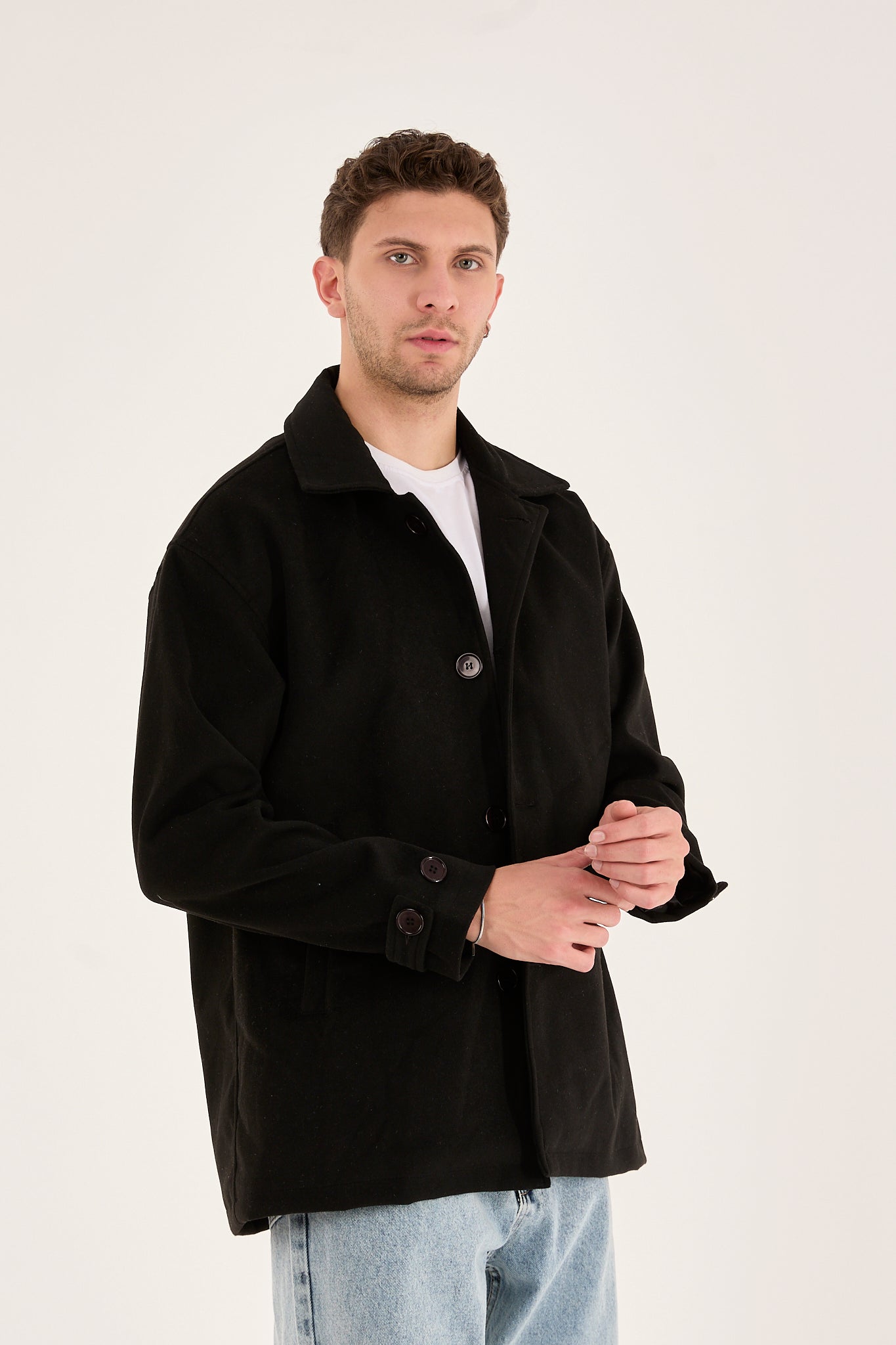 Men’s Wool Look Shirt Jacket-X-2027