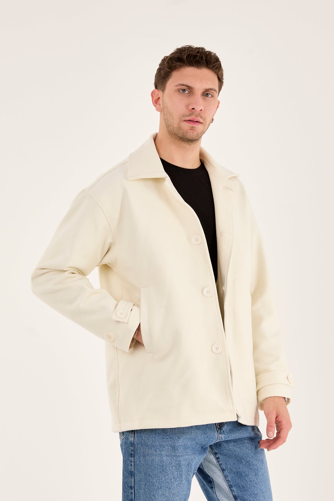Men’s Wool Look Shirt Jacket-X-2027